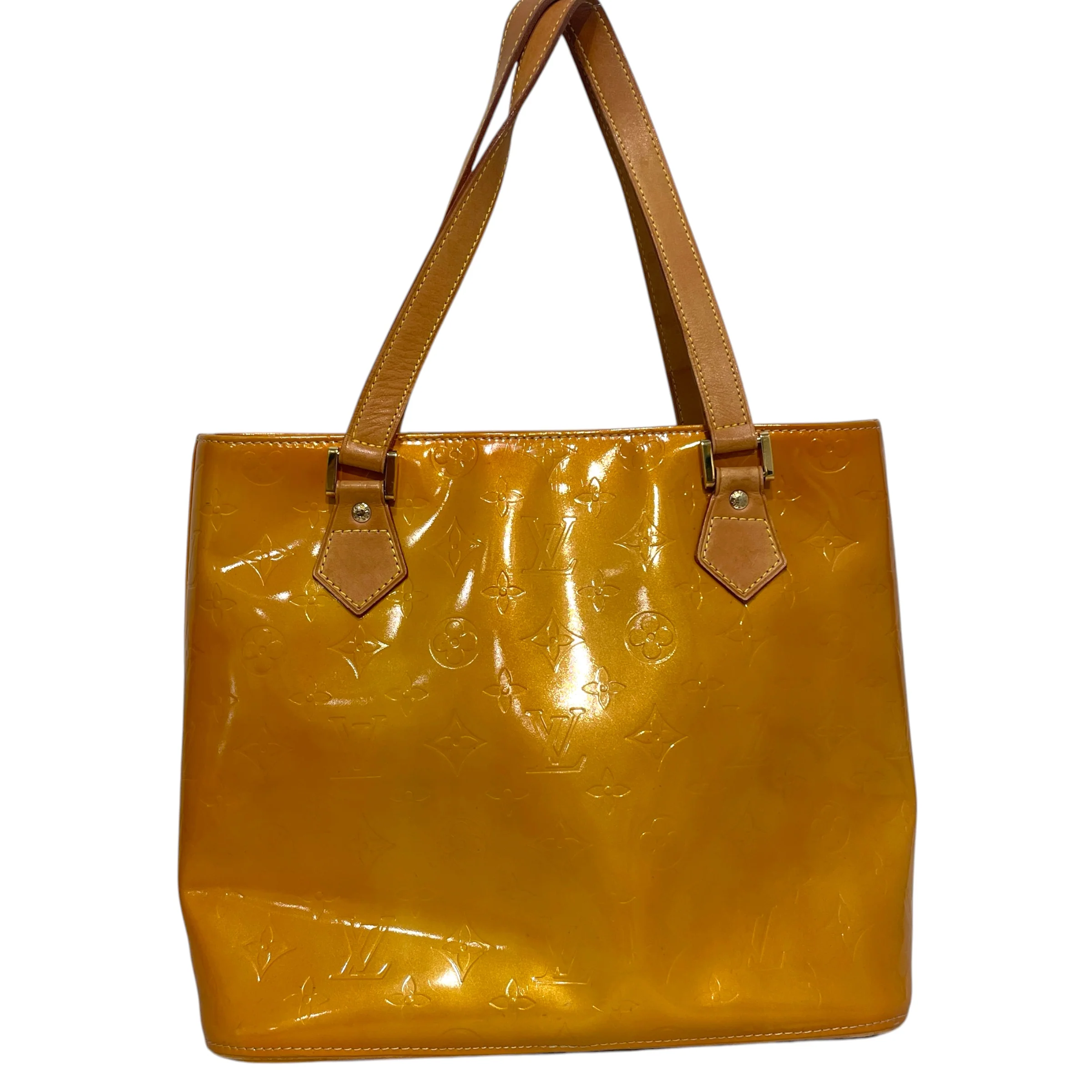LOUIS VUITTON/Hand Bag/Monogram/Leather/YEL/Vernis Patent Leather Houston