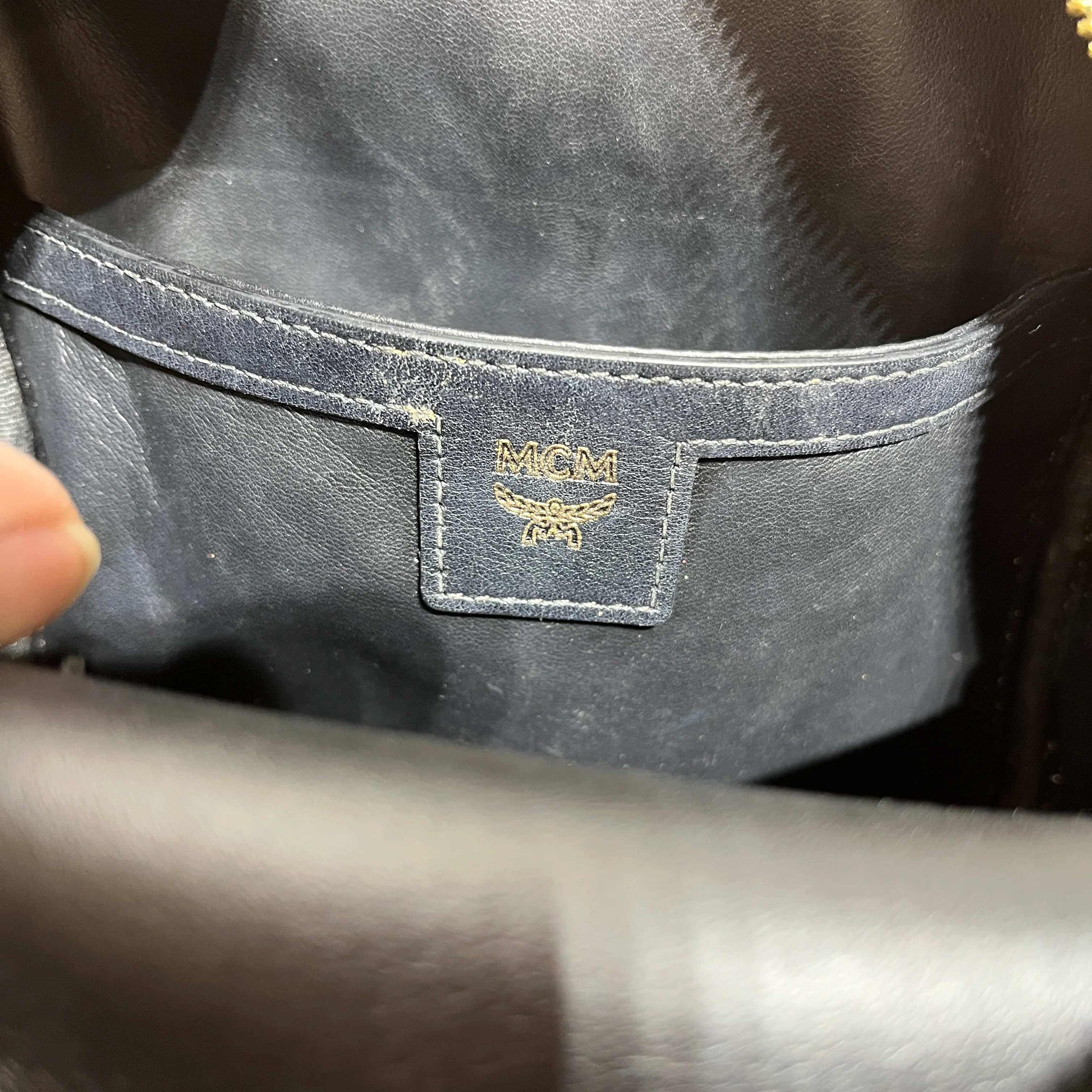 MCM/Backpack/Monogram/Leather/BEG/MINI STUDDED