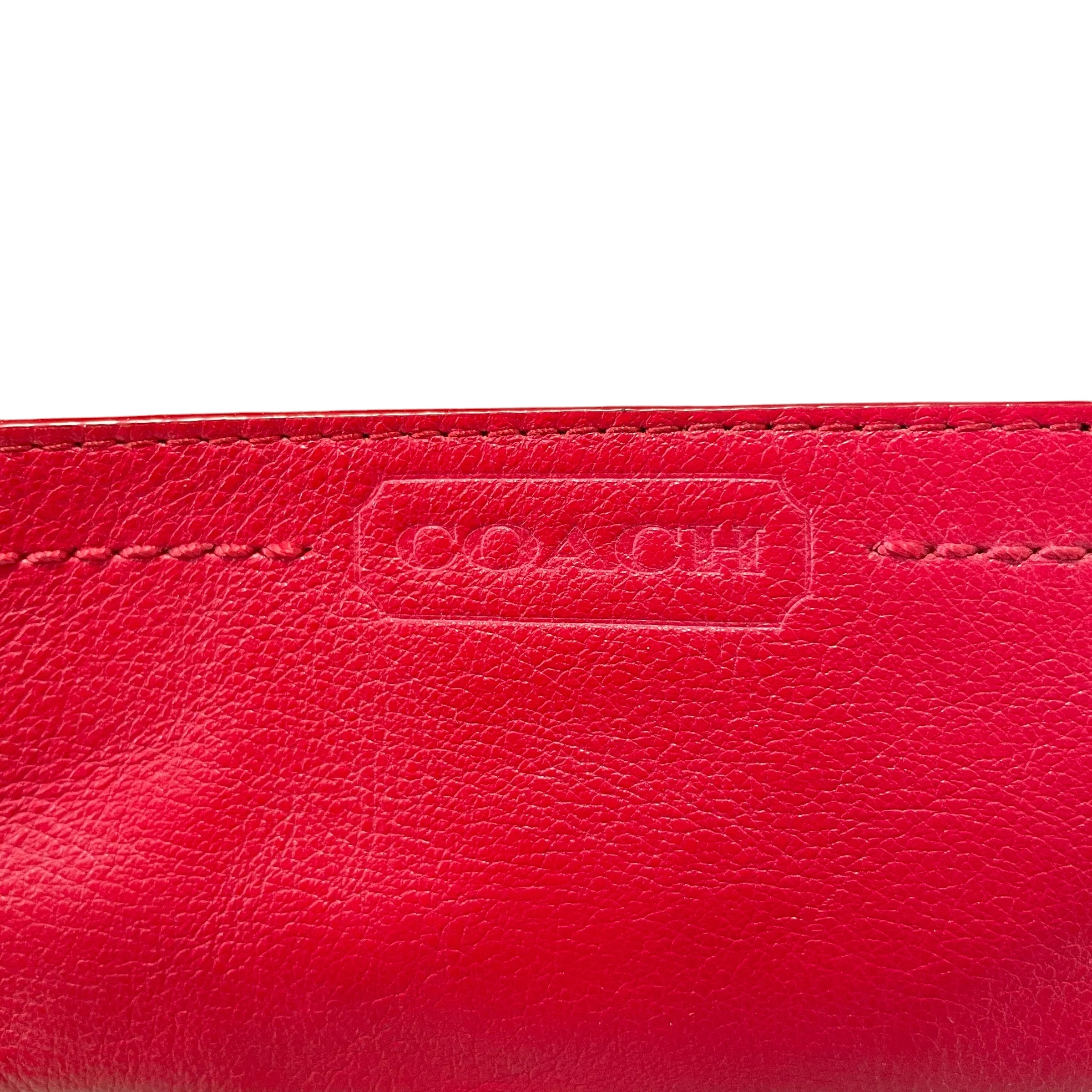 COACH/Hand Bag/Leopard/Cotton/RED/Coach Park Ocelot Carrie Tote