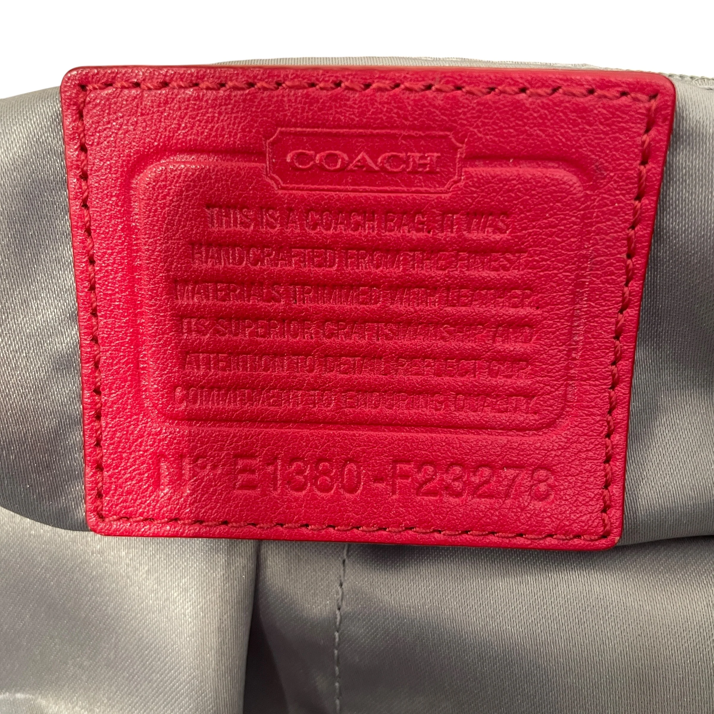 COACH/Hand Bag/Leopard/Cotton/RED/Coach Park Ocelot Carrie Tote