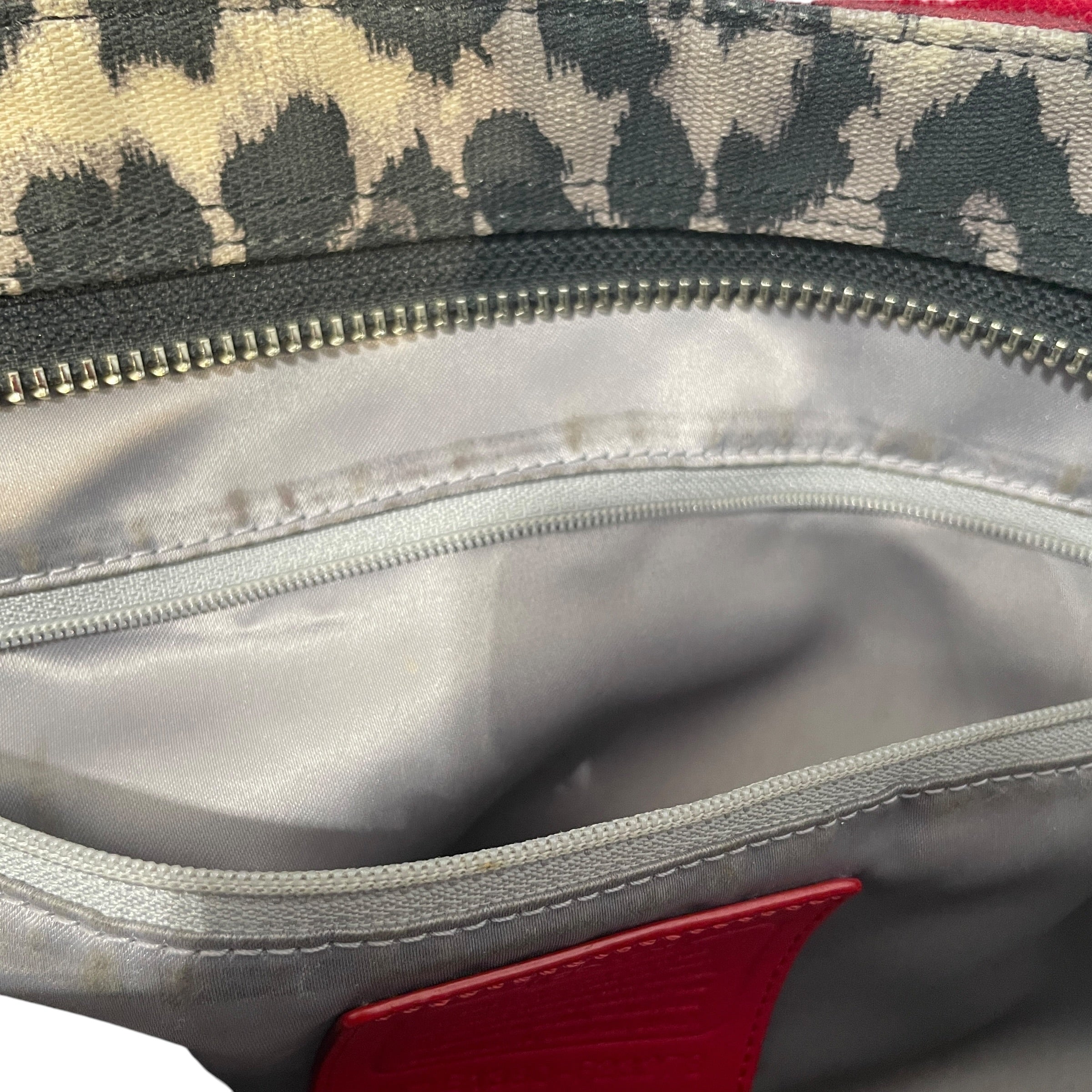 COACH/Hand Bag/Leopard/Cotton/RED/Coach Park Ocelot Carrie Tote