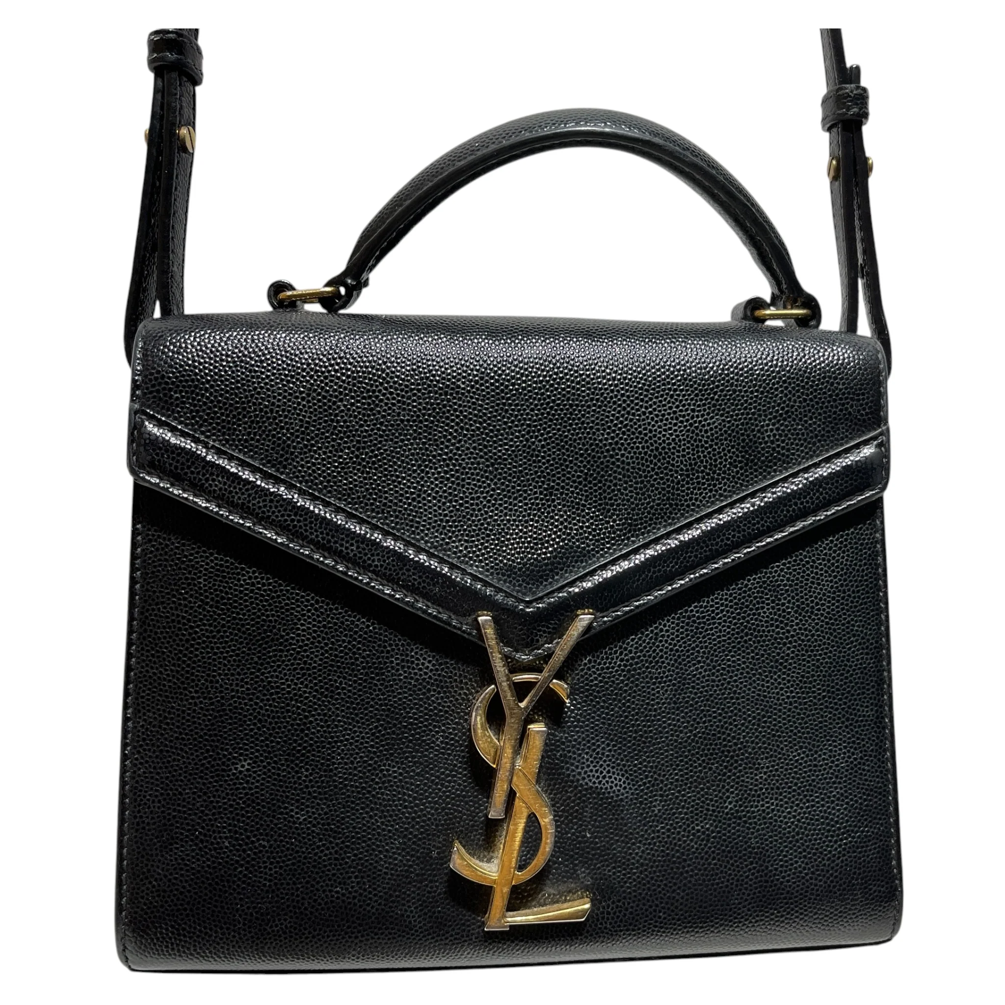YVES SAINT LAURENT/Cross Body Bag/Leather/BLK/Cassandra Top Handle Mini