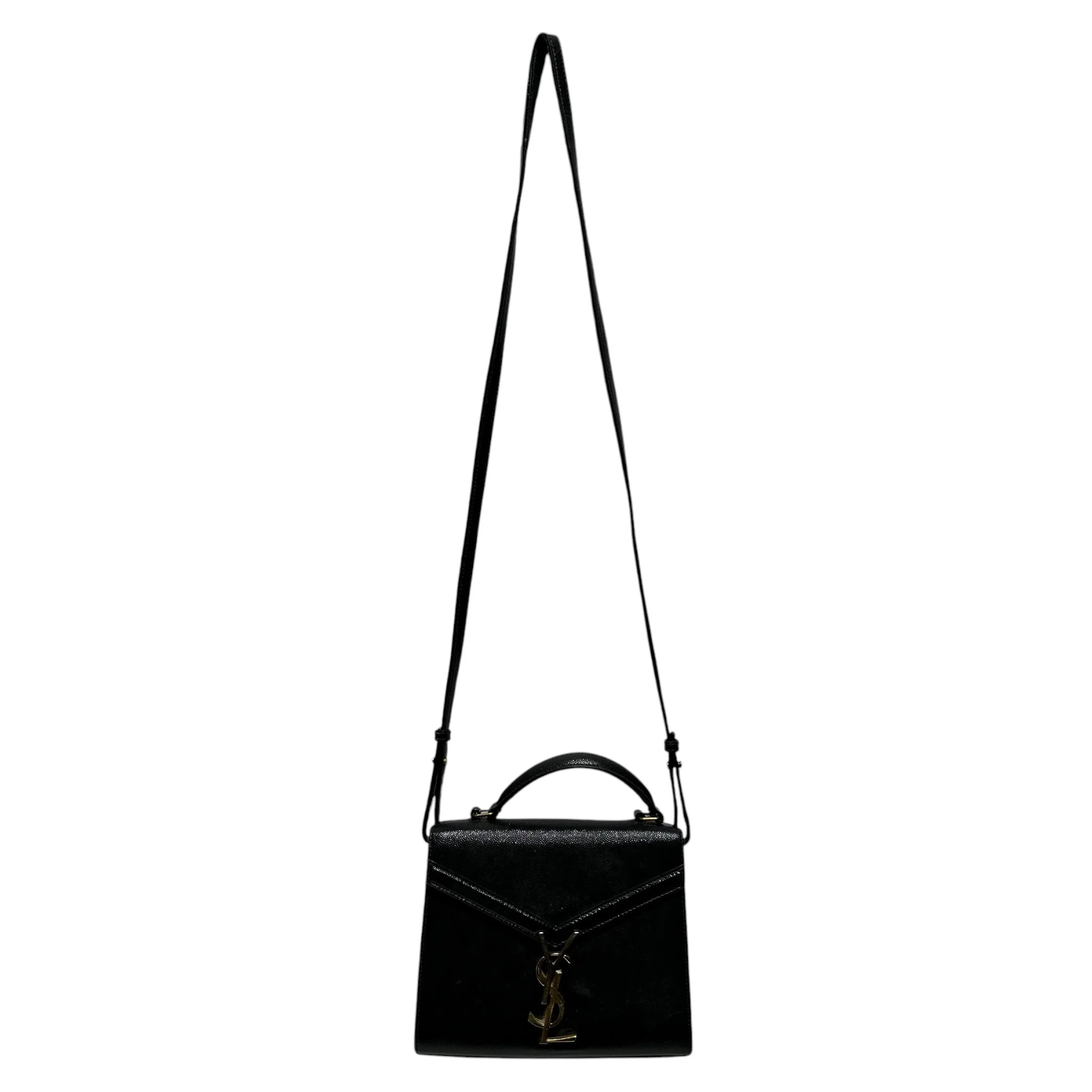 YVES SAINT LAURENT/Cross Body Bag/Leather/BLK/Cassandra Top Handle Mini