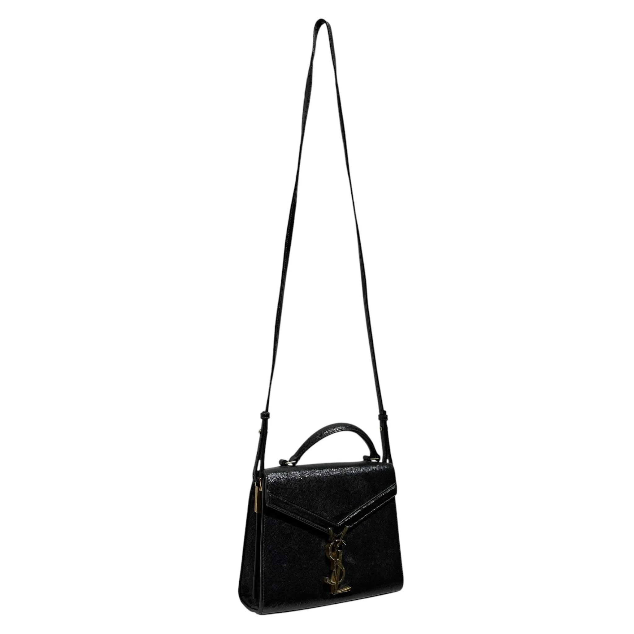 YVES SAINT LAURENT/Cross Body Bag/Leather/BLK/Cassandra Top Handle Mini
