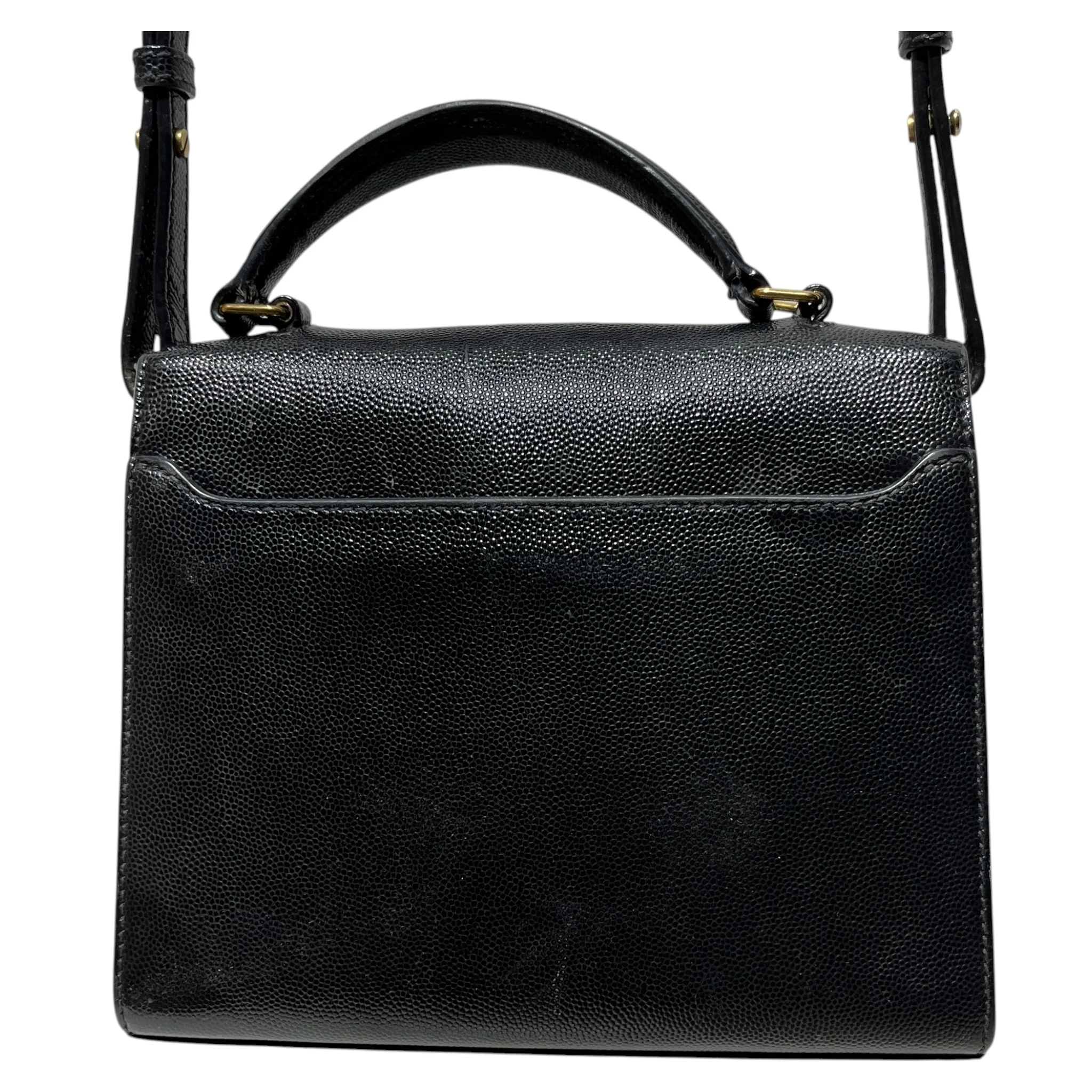 YVES SAINT LAURENT/Cross Body Bag/Leather/BLK/Cassandra Top Handle Mini