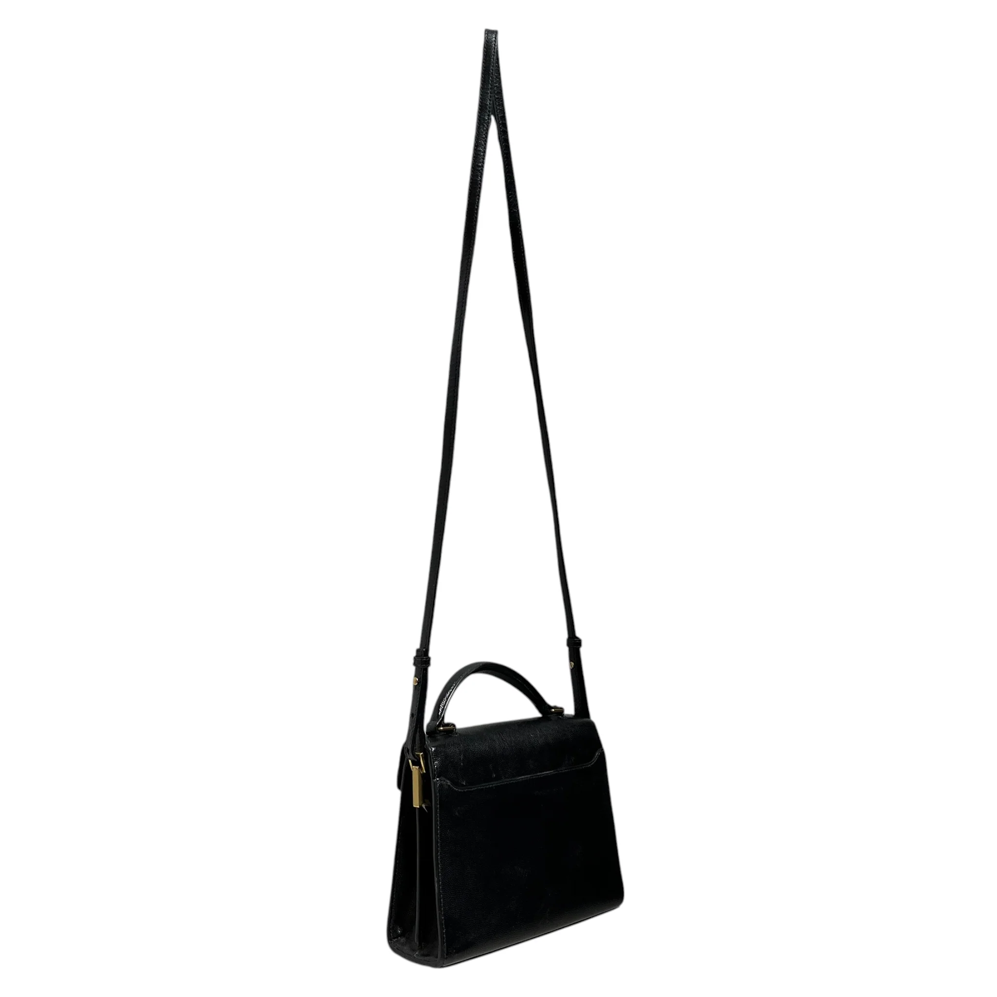 YVES SAINT LAURENT/Cross Body Bag/Leather/BLK/Cassandra Top Handle Mini