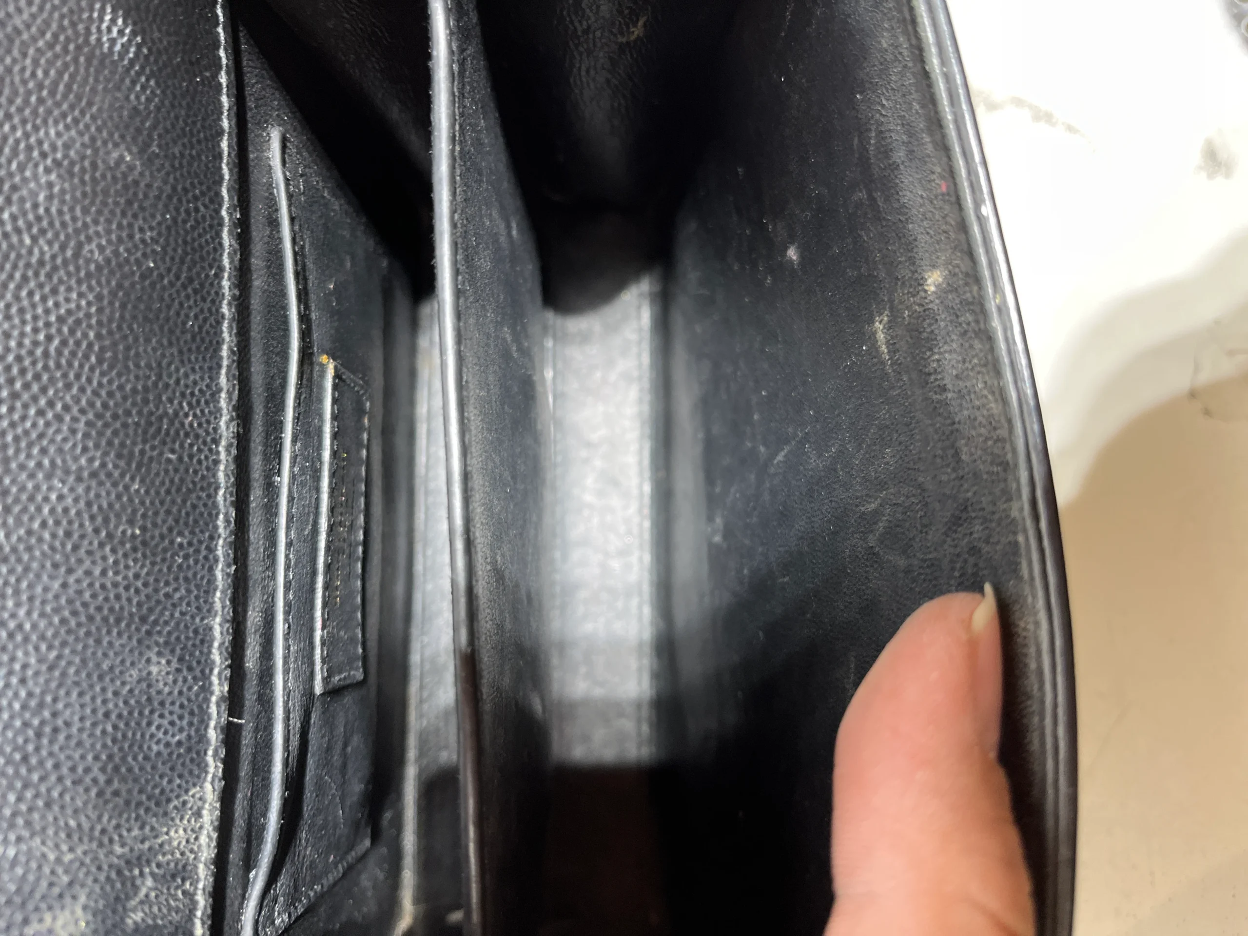 YVES SAINT LAURENT/Cross Body Bag/Leather/BLK/Cassandra Top Handle Mini