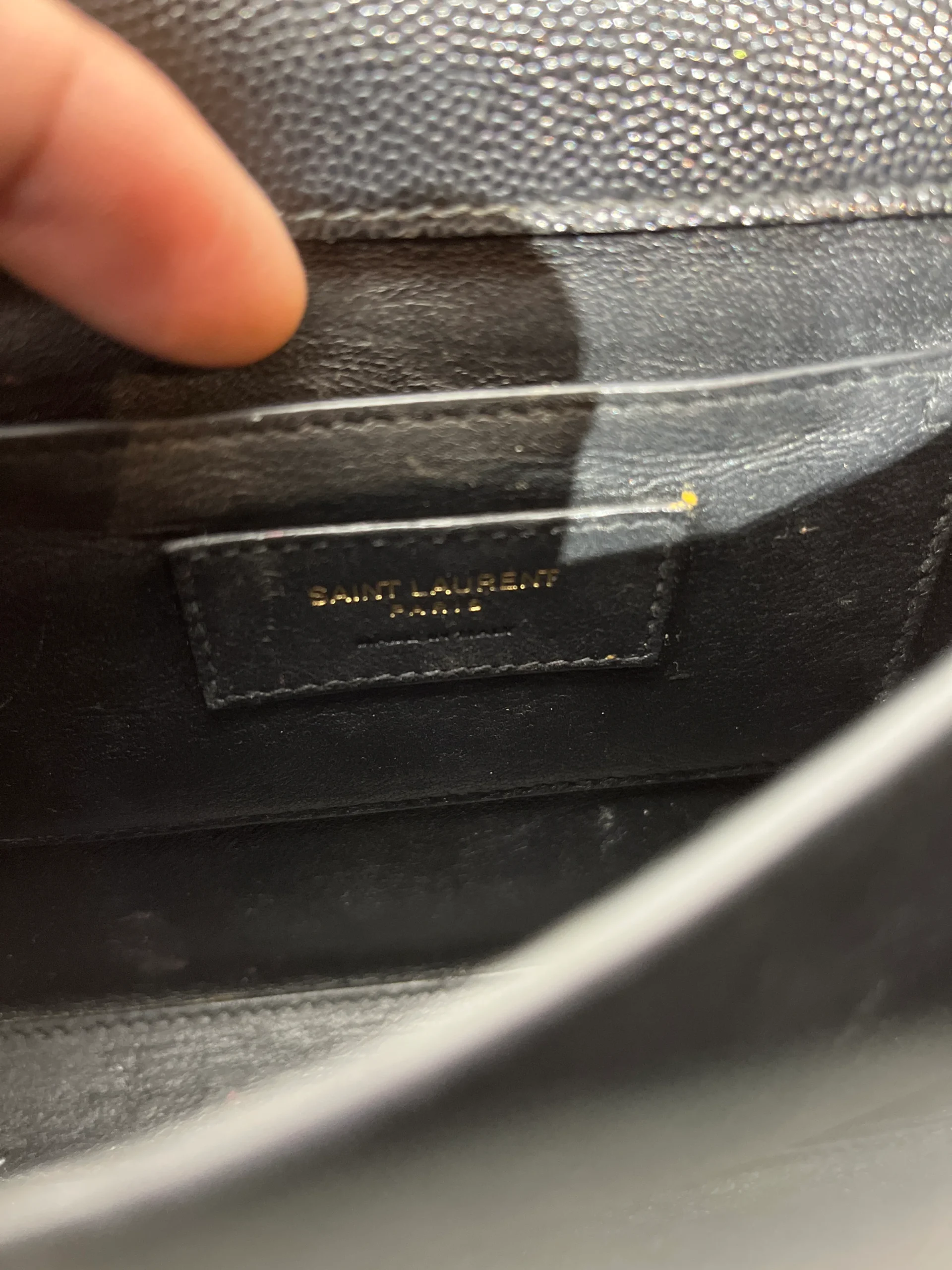 YVES SAINT LAURENT/Cross Body Bag/Leather/BLK/Cassandra Top Handle Mini