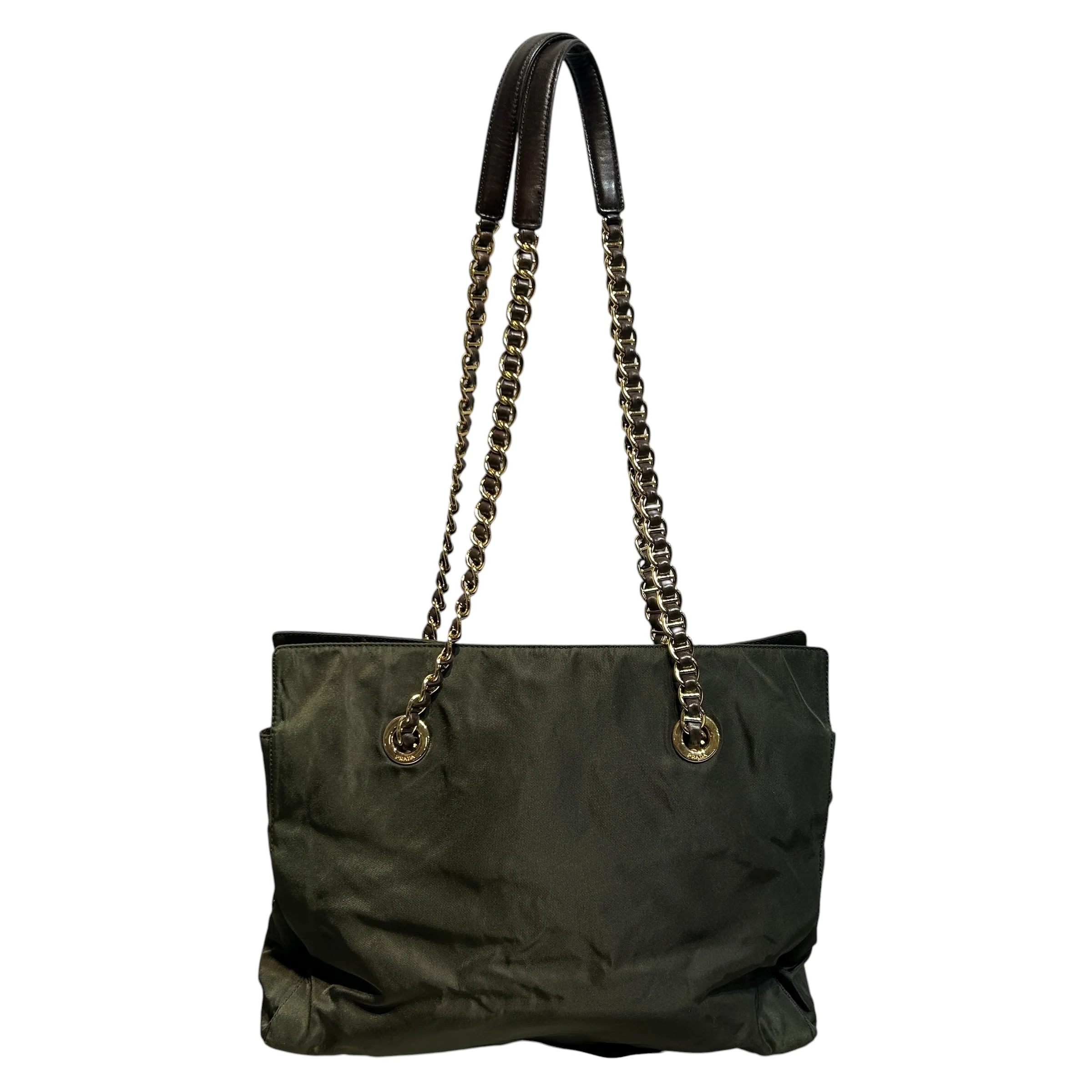 PRADA/Hand Bag/Nylon/GRN/TESSUTO CATENA
