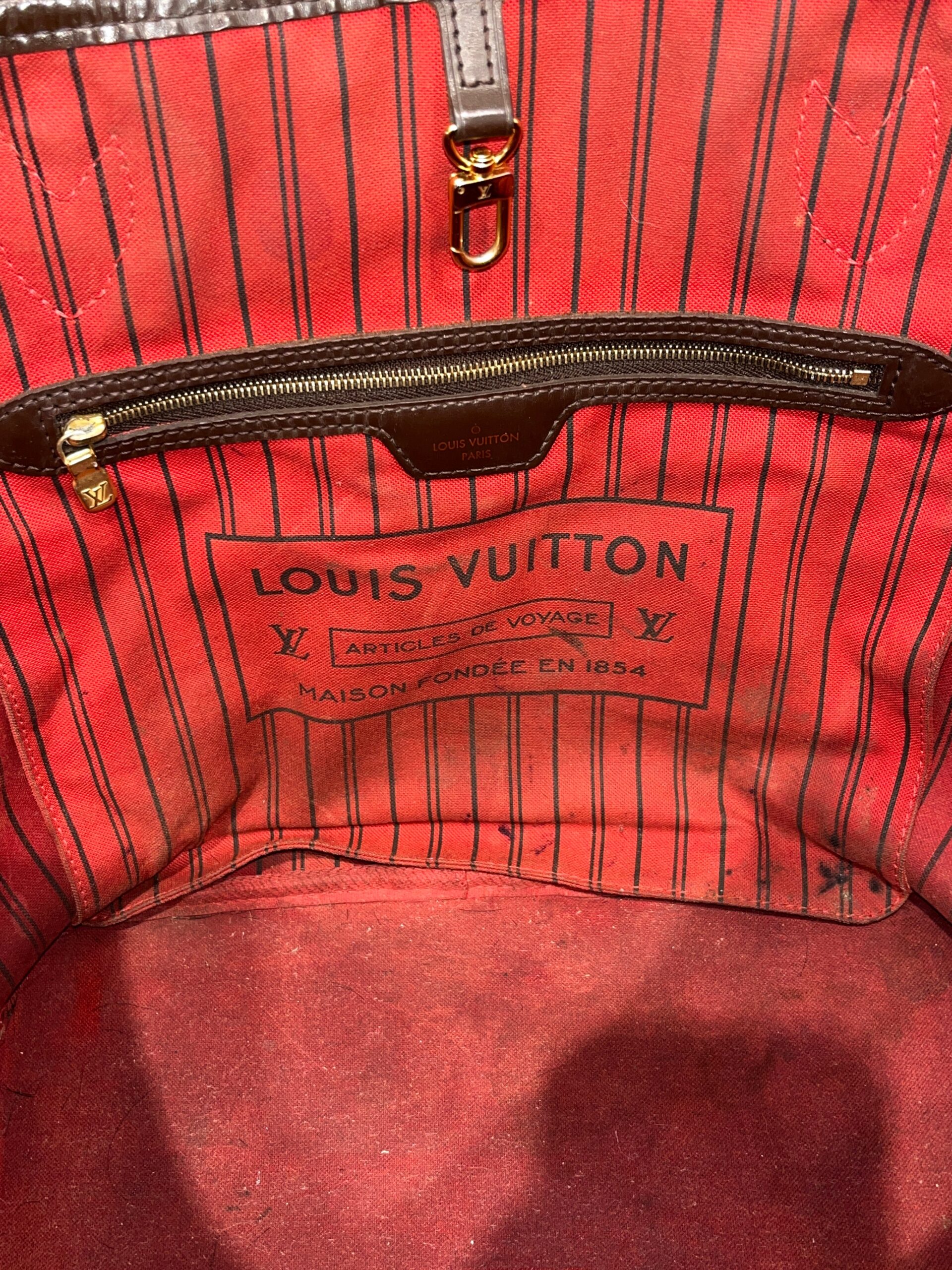 LOUIS VUITTON/Tote Bag/Monogram/Leather/BRW/DAMIER NEVERFULL MM