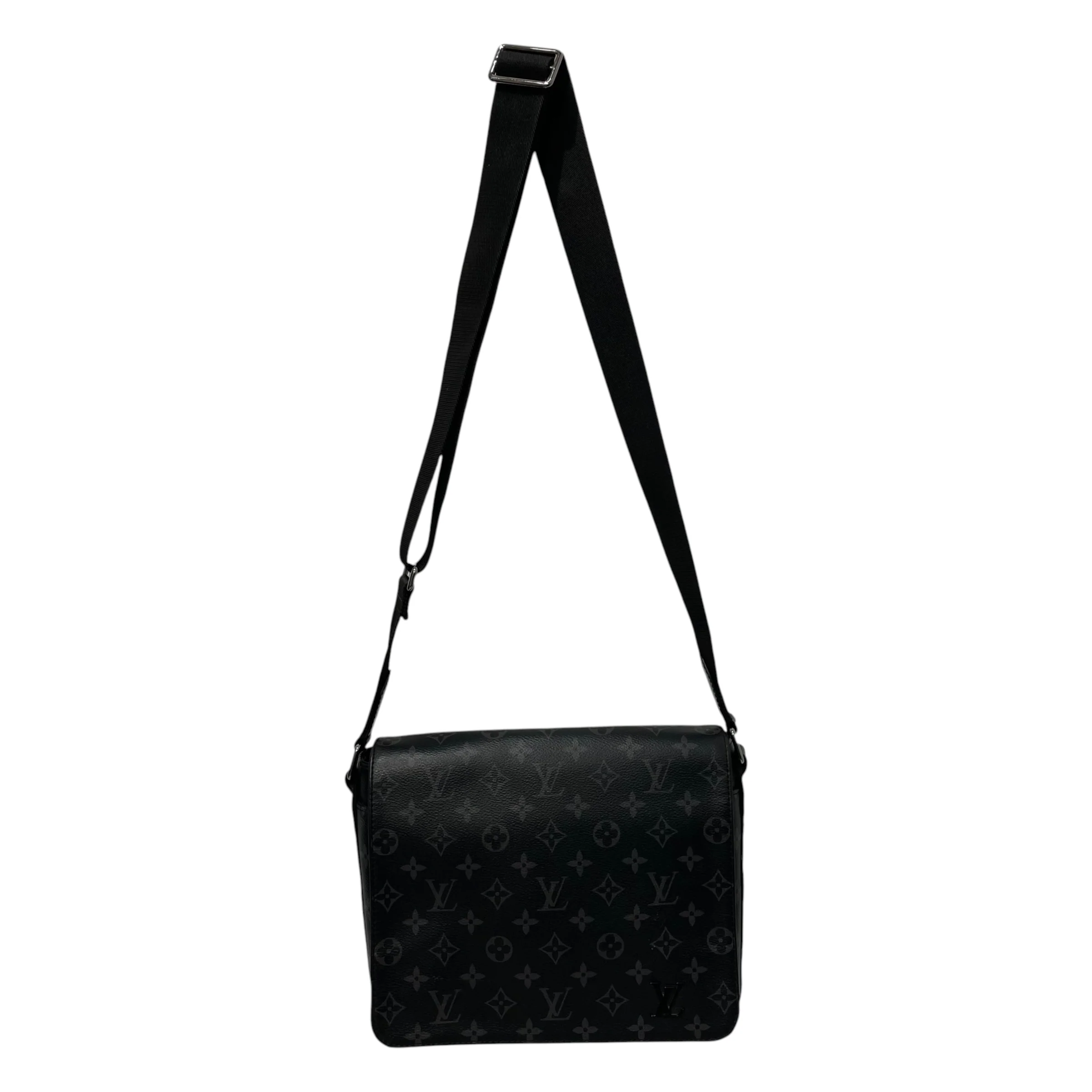 LOUIS VUITTON/Cross Body Bag/Monogram/Leather/BLK/DISTRICT PM