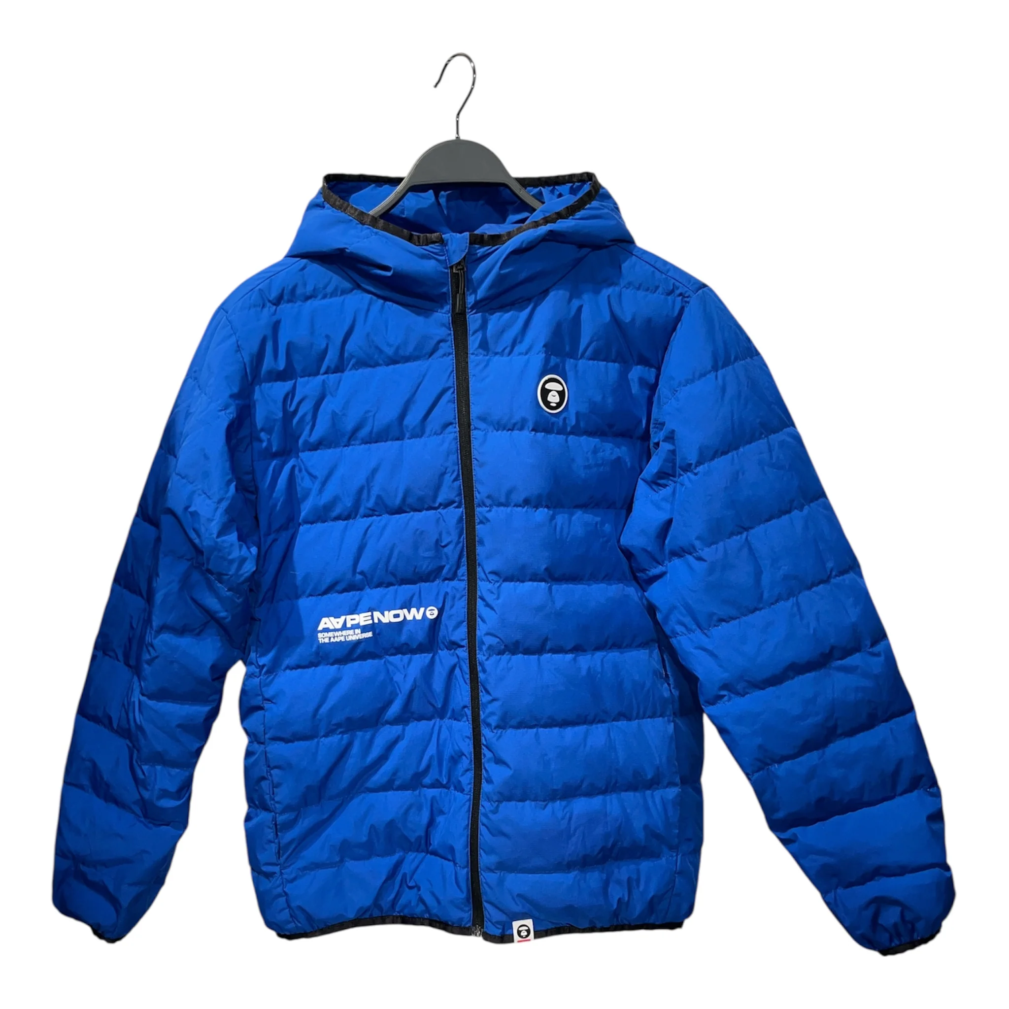 AAPE BY A BATHING APE/Puffer Jkt/L/Polyester/BLU/"AAPENOW"