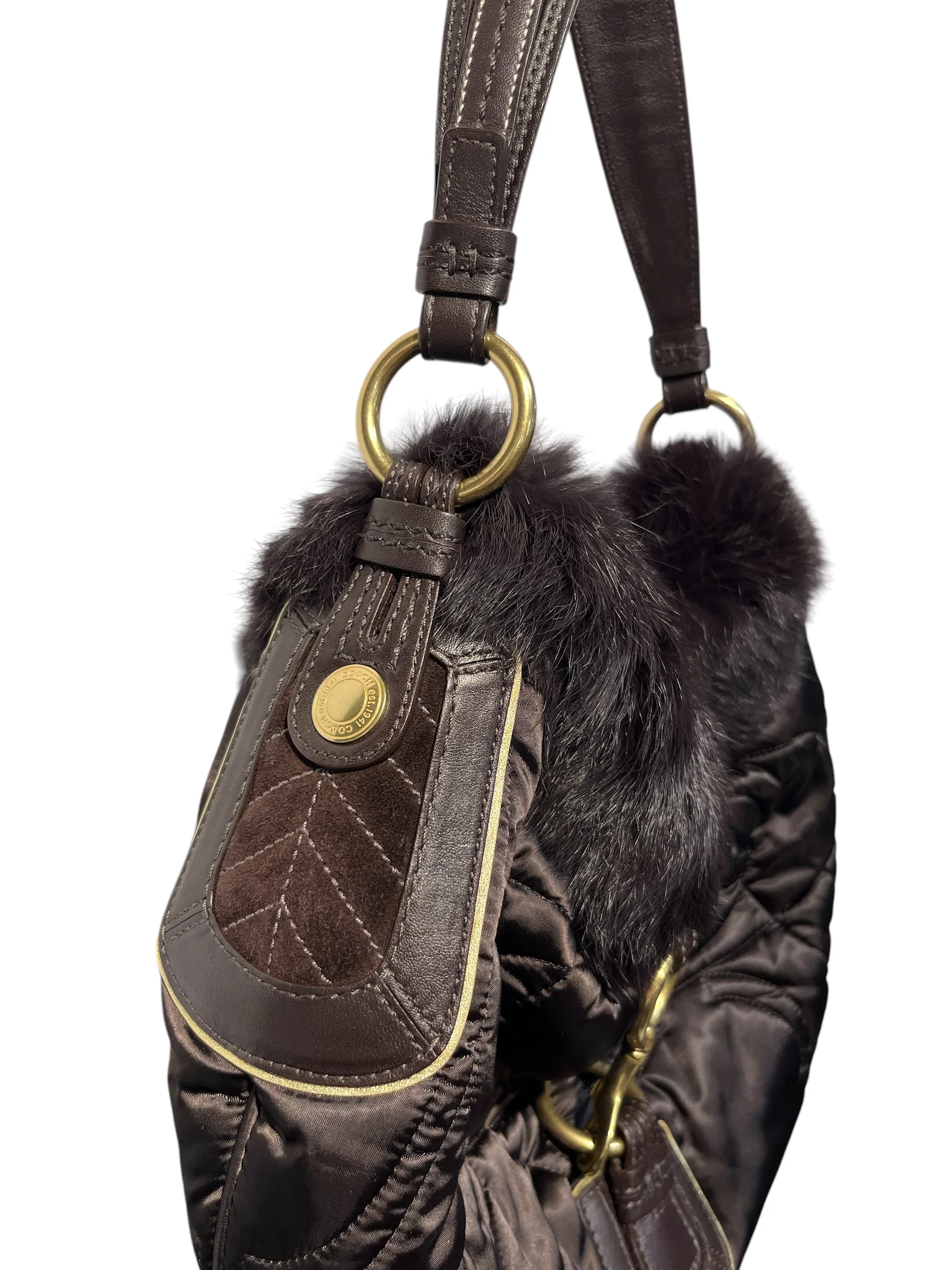 COACH/Hand Bag/BRW/Ski Soho Hobo Bag