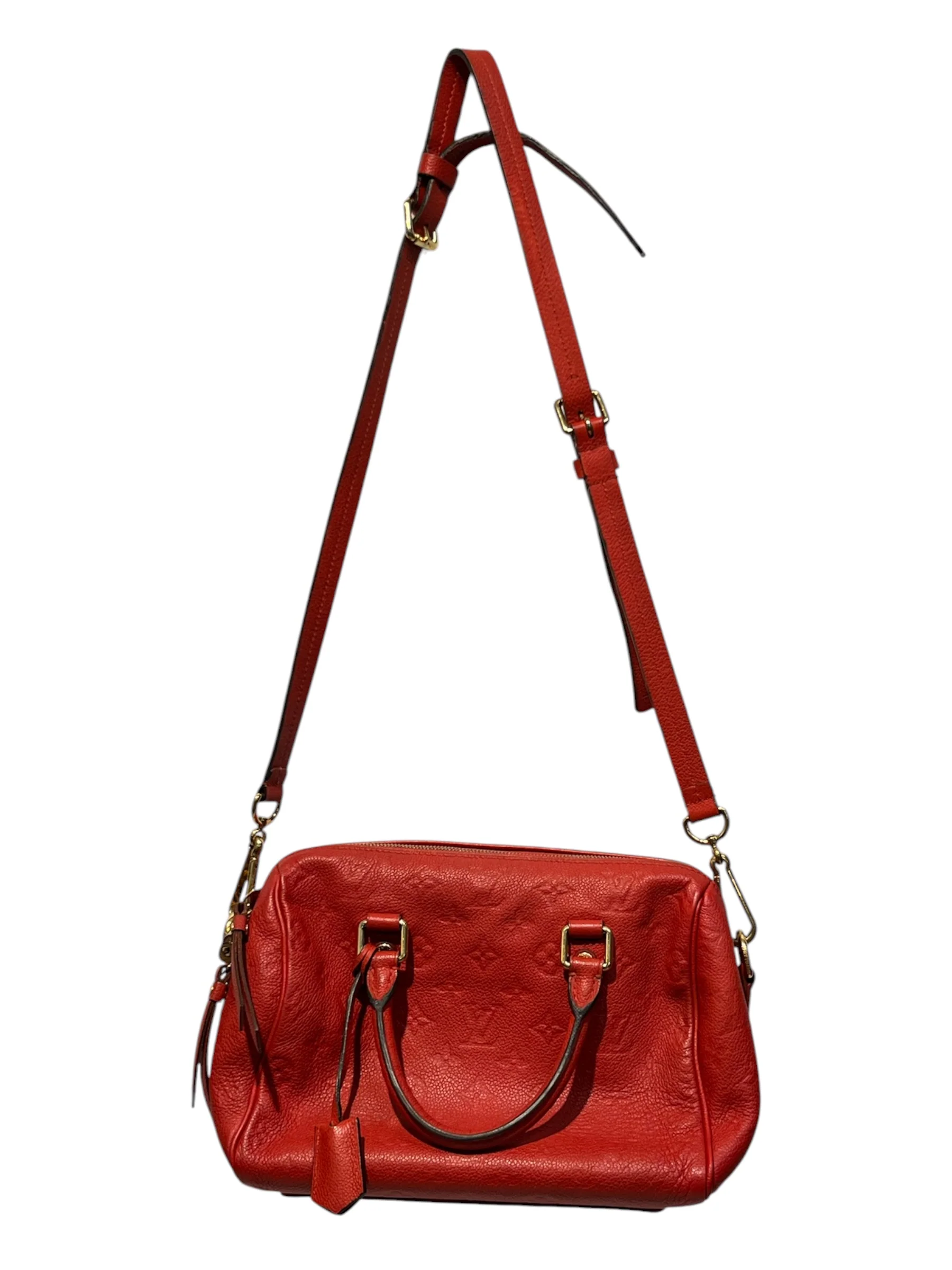 LOUIS VUITTON/Cross Body Bag/Monogram/Leather/RED/Empreinte Speedy Bandouliere