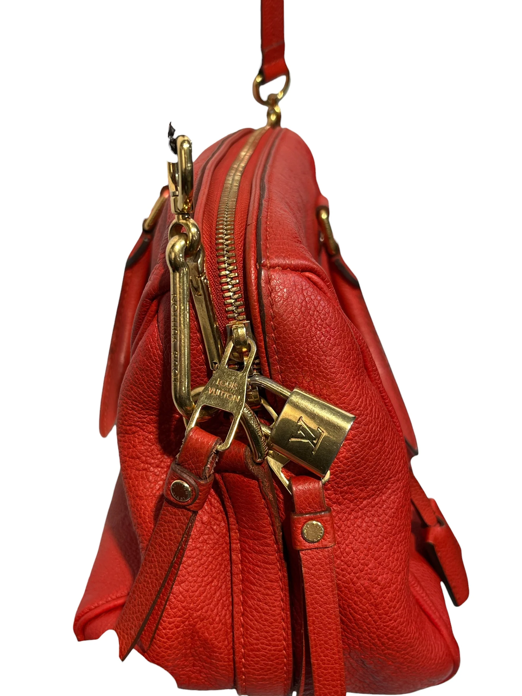 LOUIS VUITTON/Cross Body Bag/Monogram/Leather/RED/Empreinte Speedy Bandouliere