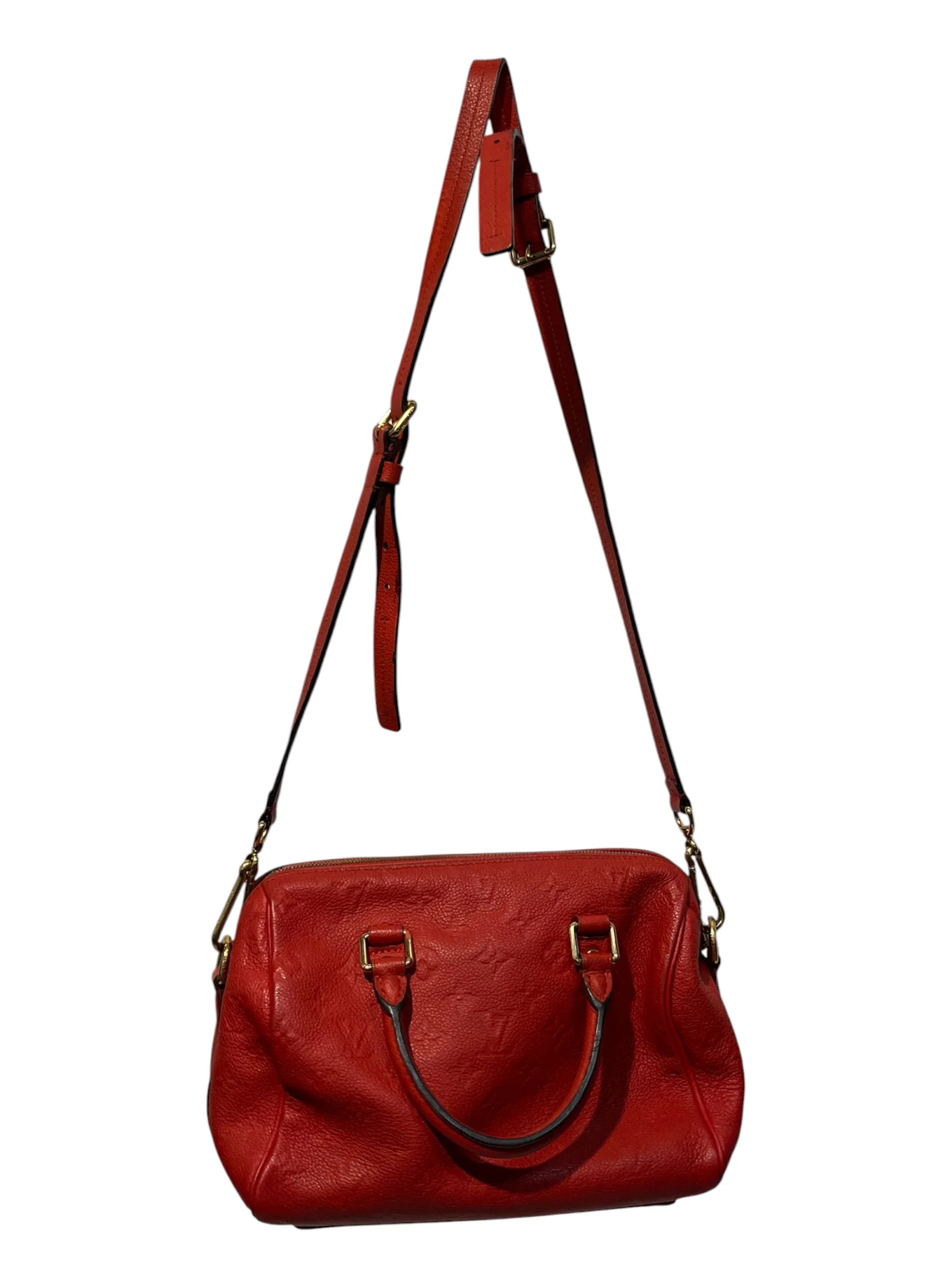 LOUIS VUITTON/Cross Body Bag/Monogram/Leather/RED/Empreinte Speedy Bandouliere