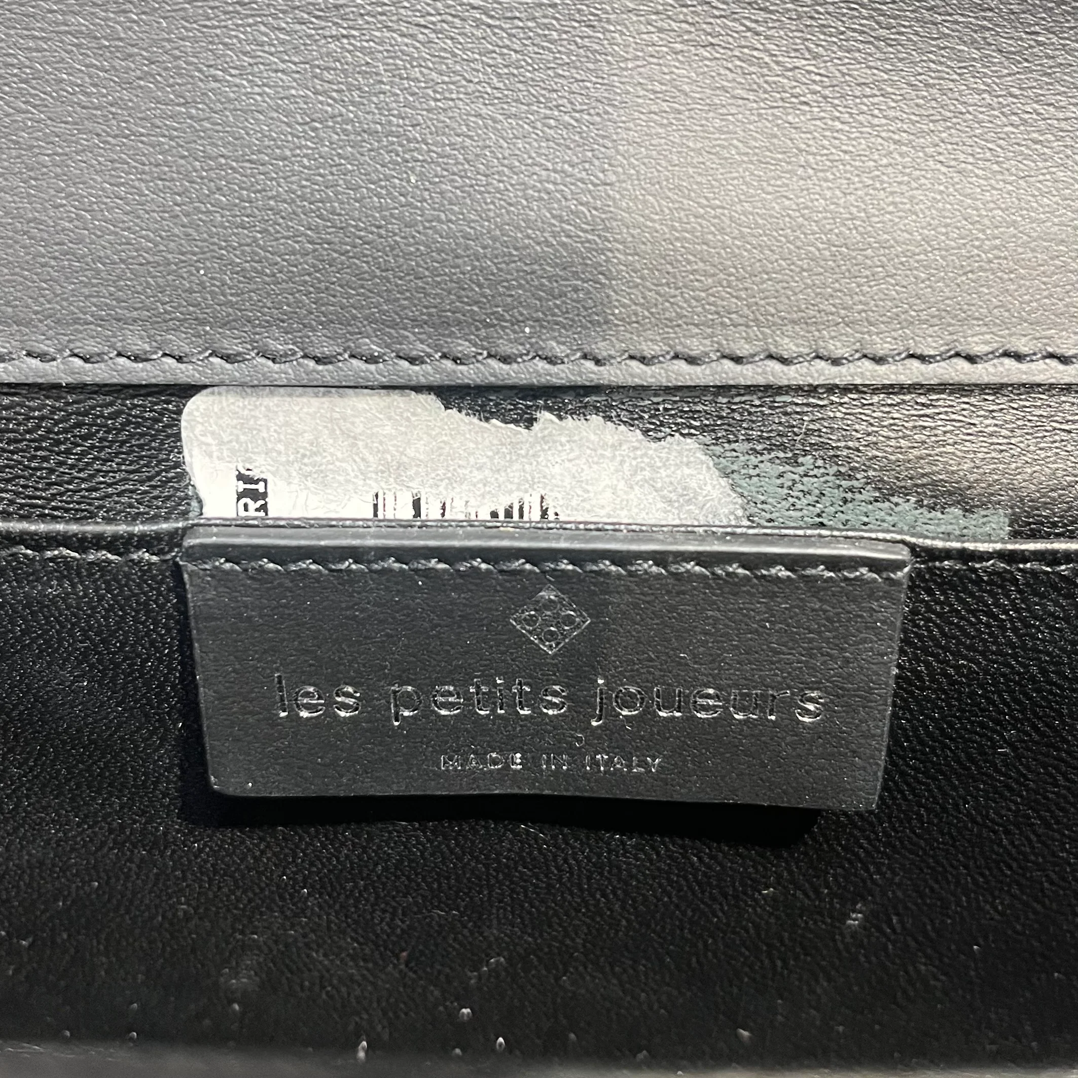 LES PETIT JOUEURS/Hand Bag/Leather/BLK/BEADE-RED BLK WHT