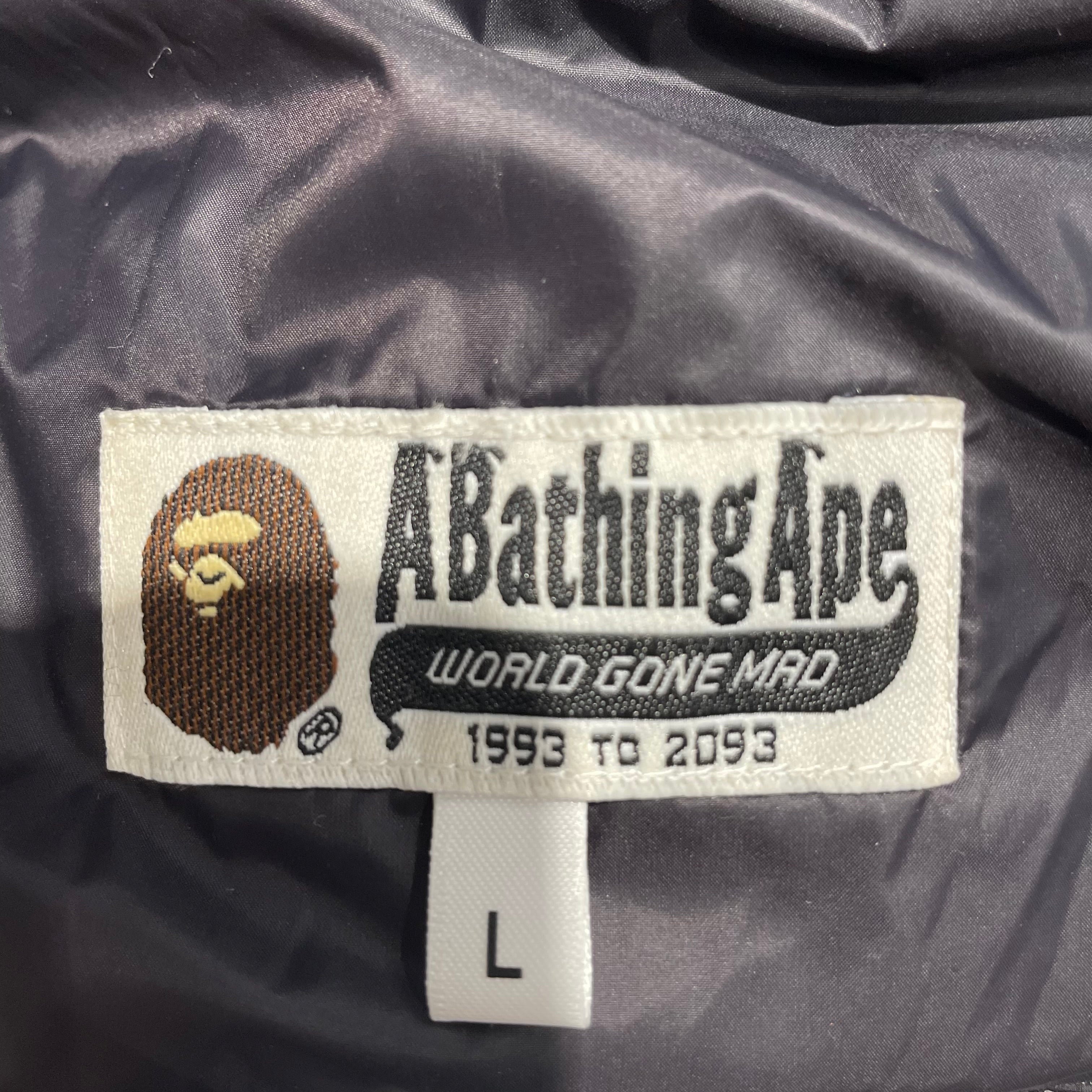 A BATHING APE/Puffer Jkt/L/Nylon/BLK/Happy New Year Lightweight