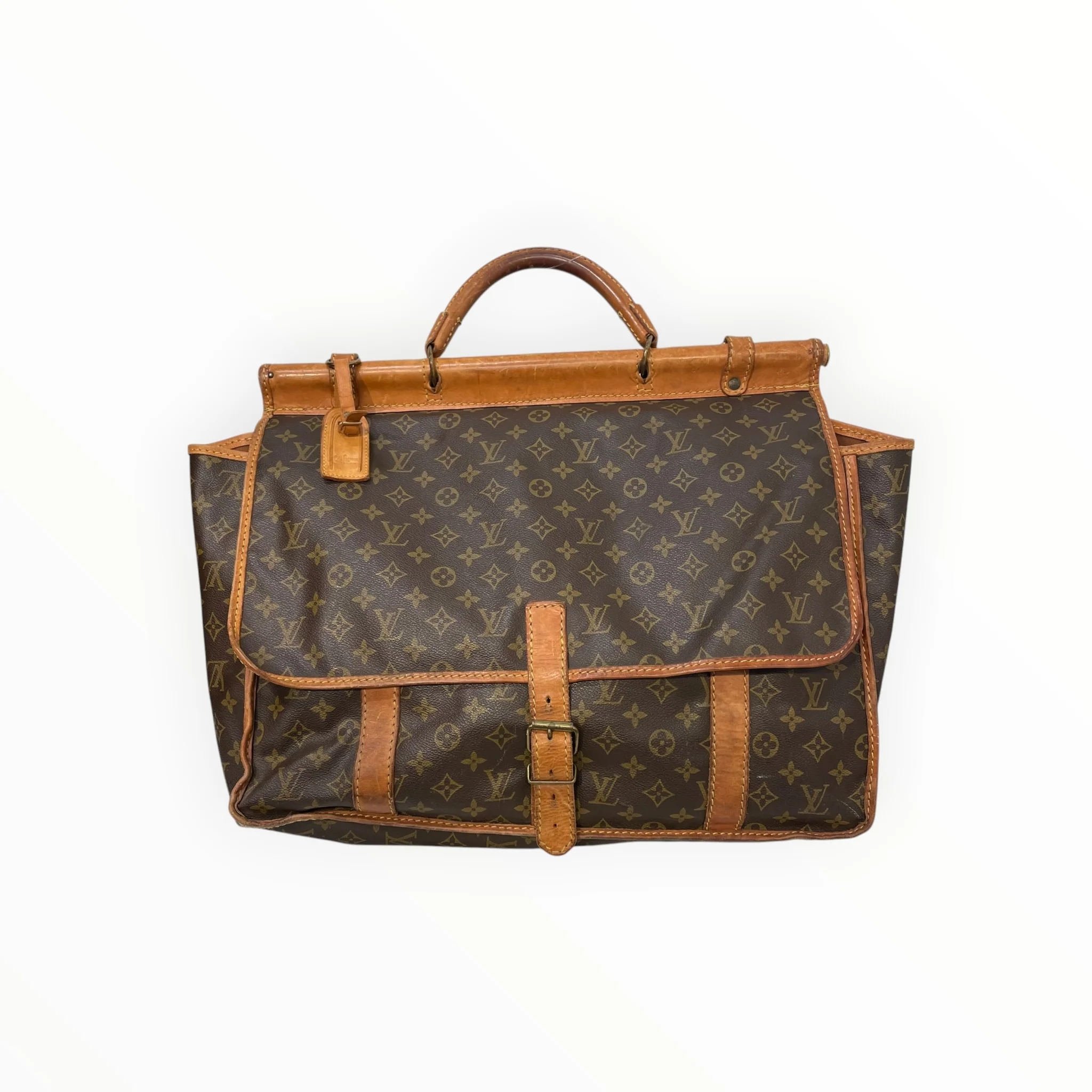 LOUIS VUITTON/Cross Body Bag/Monogram/Leather/BRW/MONOGRAM HUNTING BAG VINTAGE