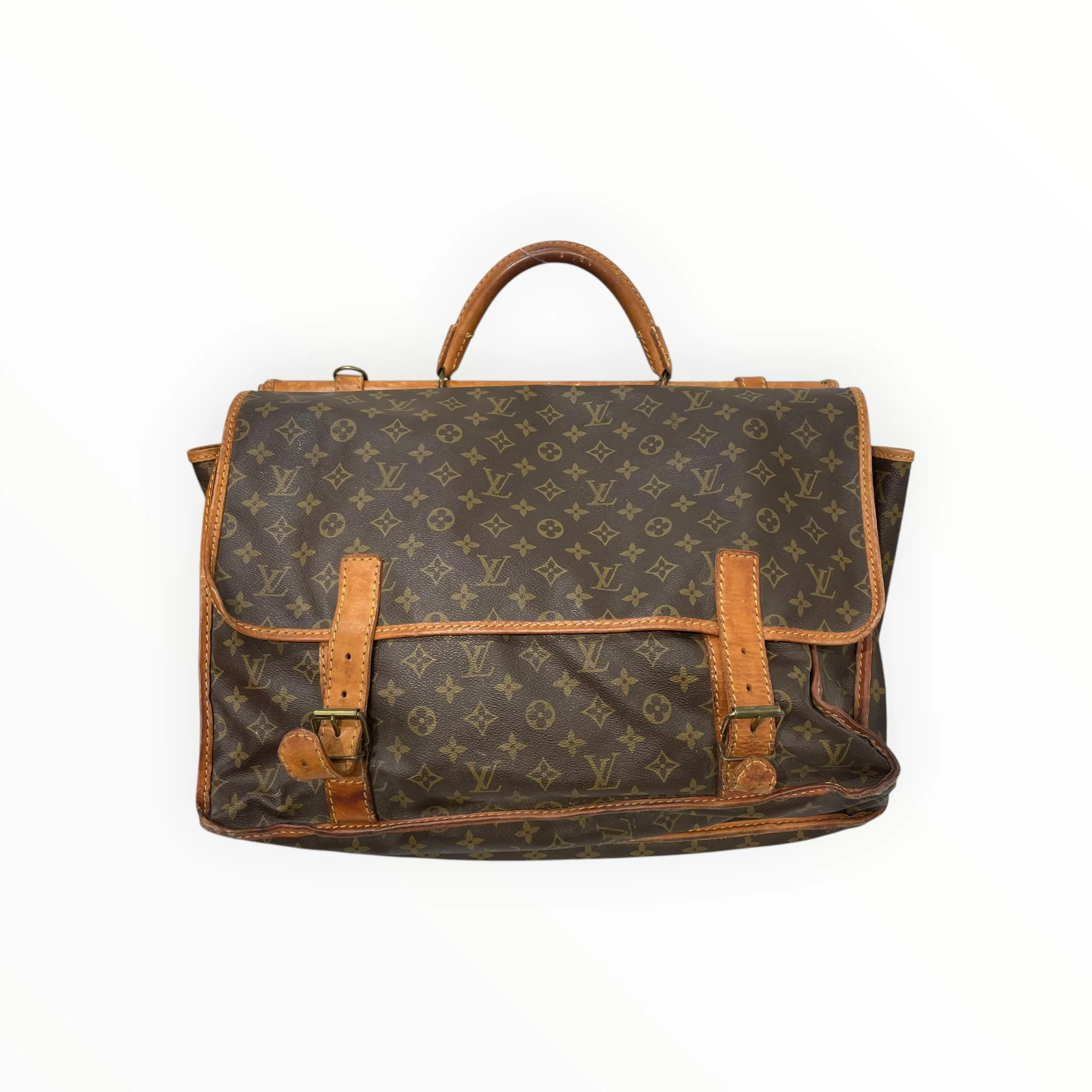 LOUIS VUITTON/Cross Body Bag/Monogram/Leather/BRW/MONOGRAM HUNTING BAG VINTAGE
