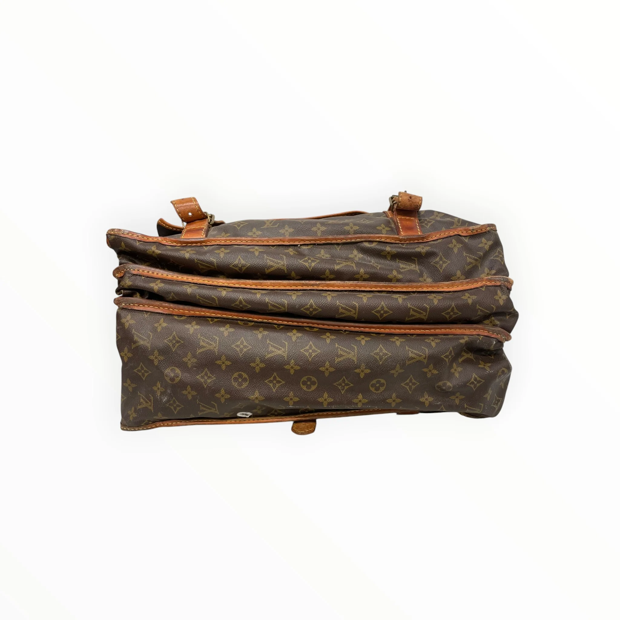 LOUIS VUITTON/Cross Body Bag/Monogram/Leather/BRW/MONOGRAM HUNTING BAG VINTAGE