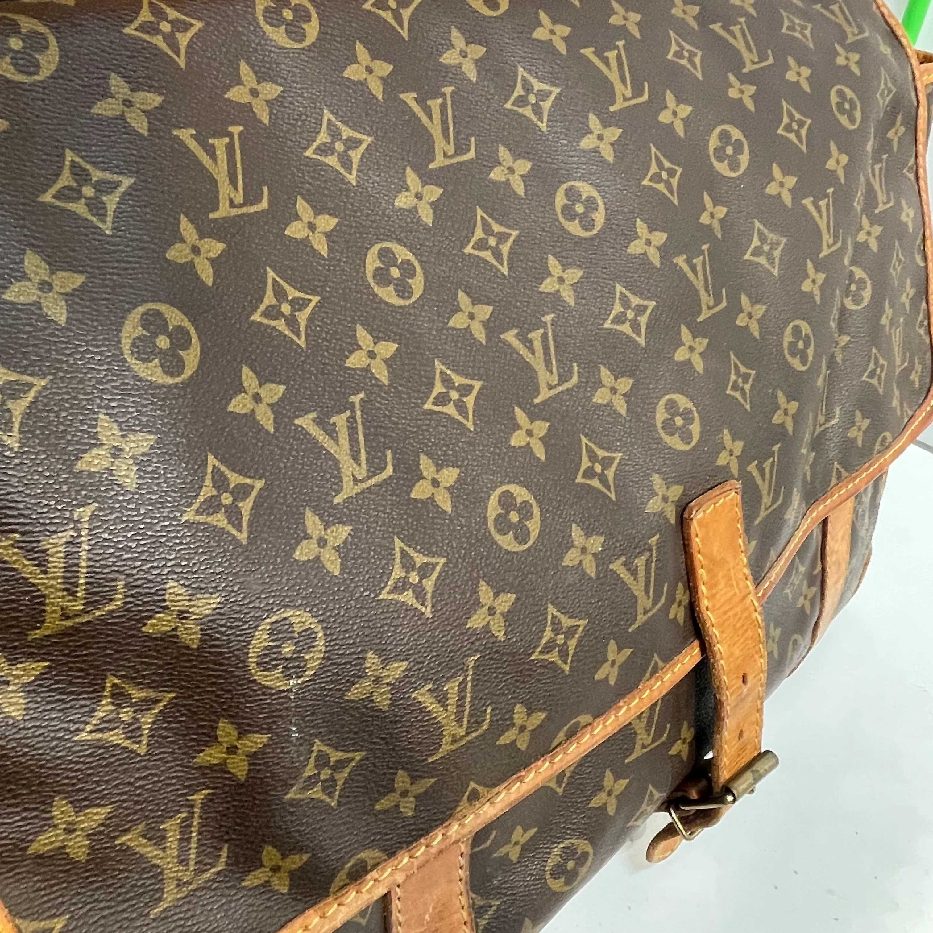 LOUIS VUITTON/Cross Body Bag/Monogram/Leather/BRW/MONOGRAM HUNTING BAG VINTAGE