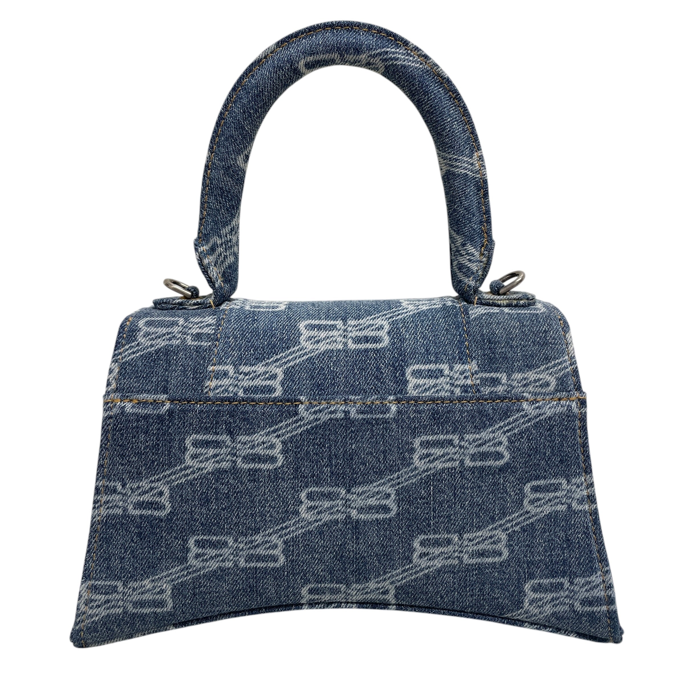 BALENCIAGA/Cross Body Bag/All Over Print/Cotton/IDG/DENIM W/ BB LOGOS
