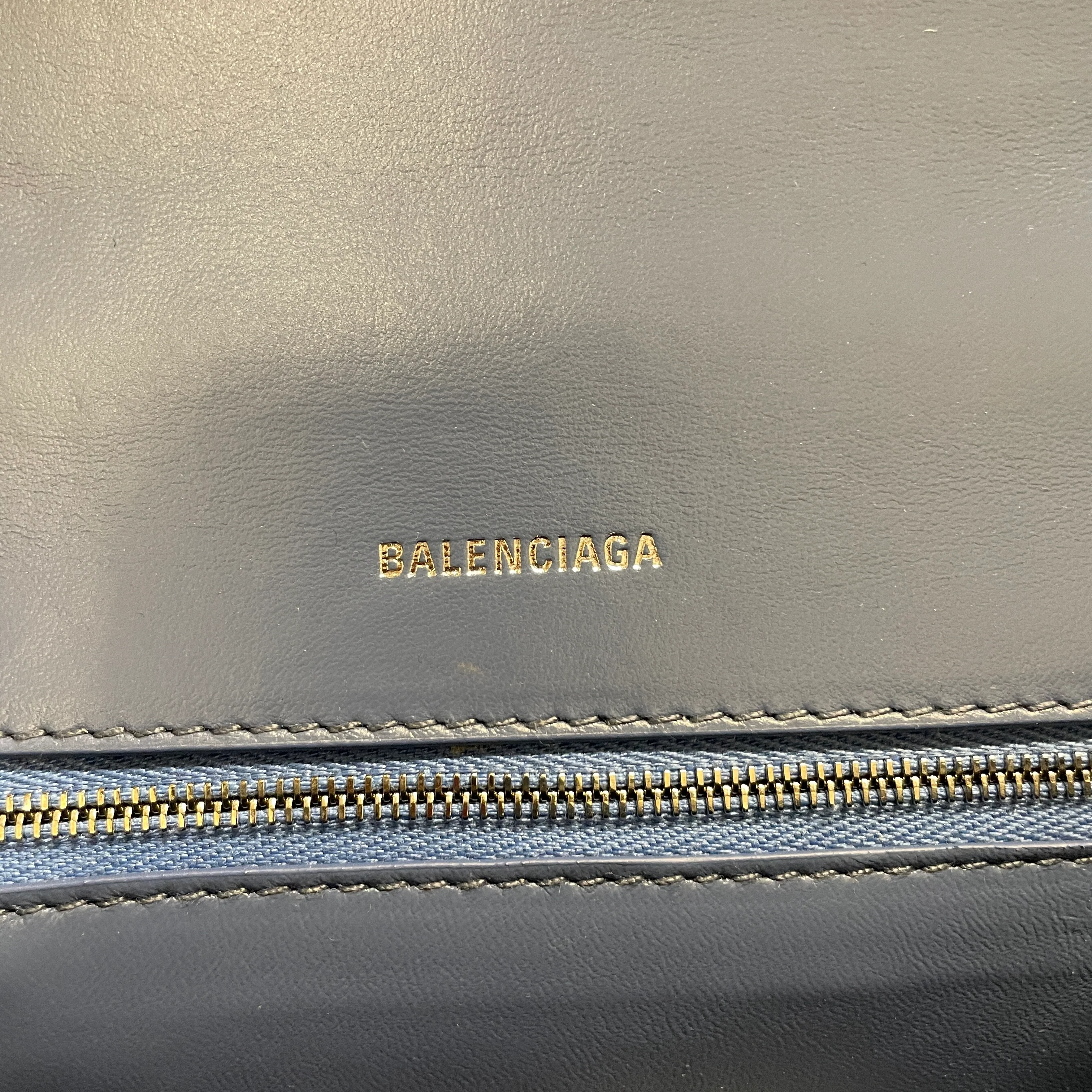 BALENCIAGA/Cross Body Bag/All Over Print/Cotton/IDG/DENIM W/ BB LOGOS