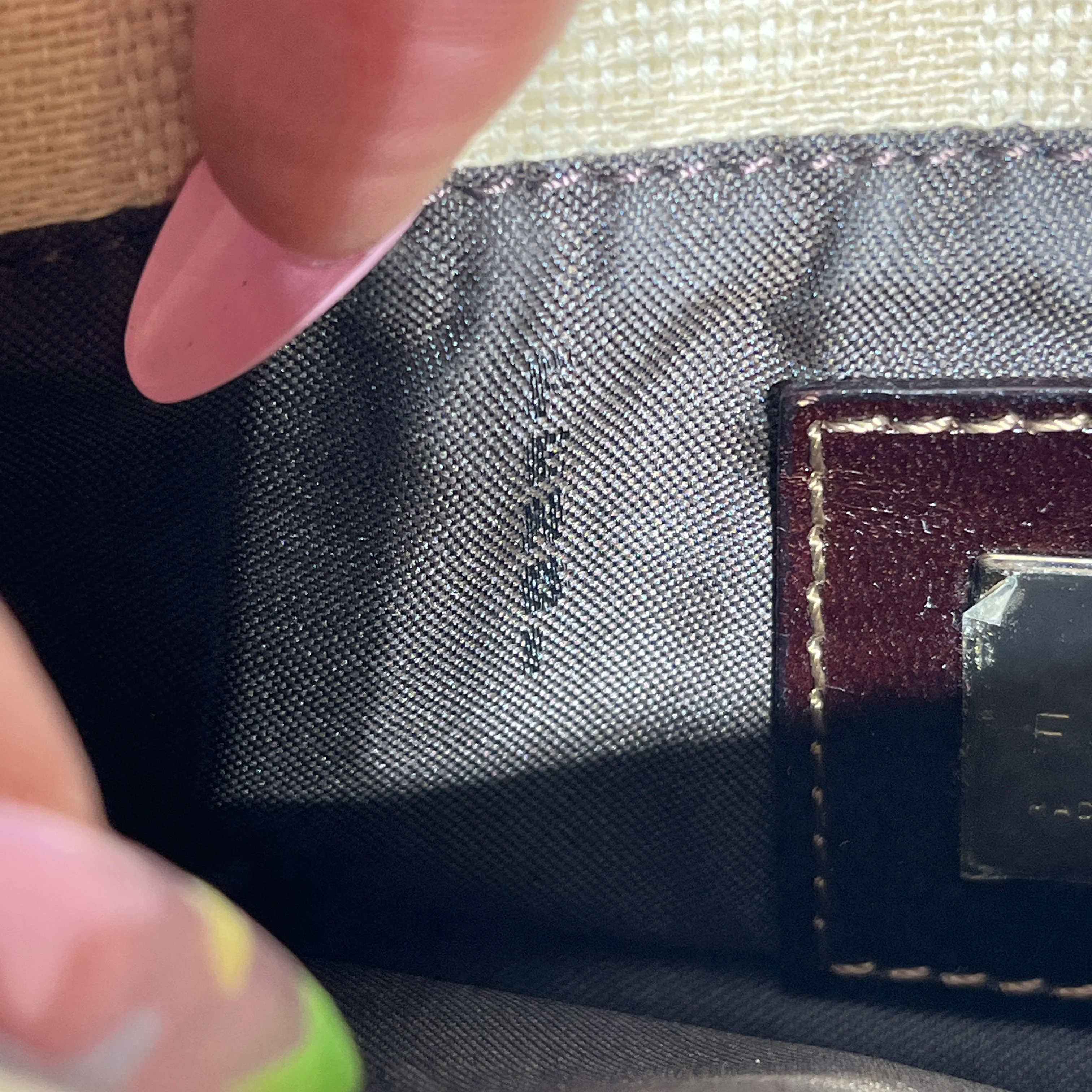 FENDI/Hand Bag/Cotton/BEG/zucca momma baguette