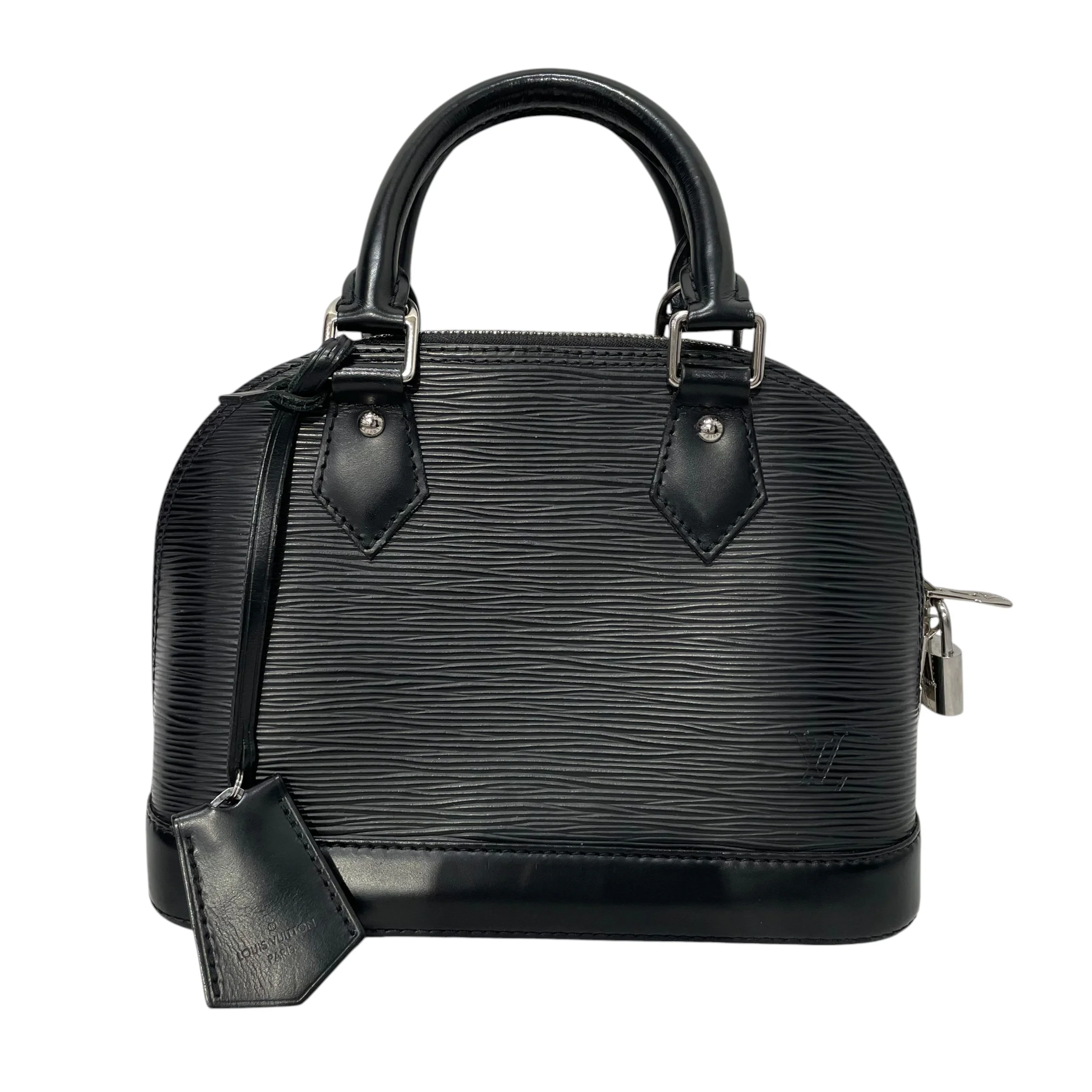 LOUIS VUITTON/Cross Body Bag/Stripe/Leather/BLK/Alma Epi
