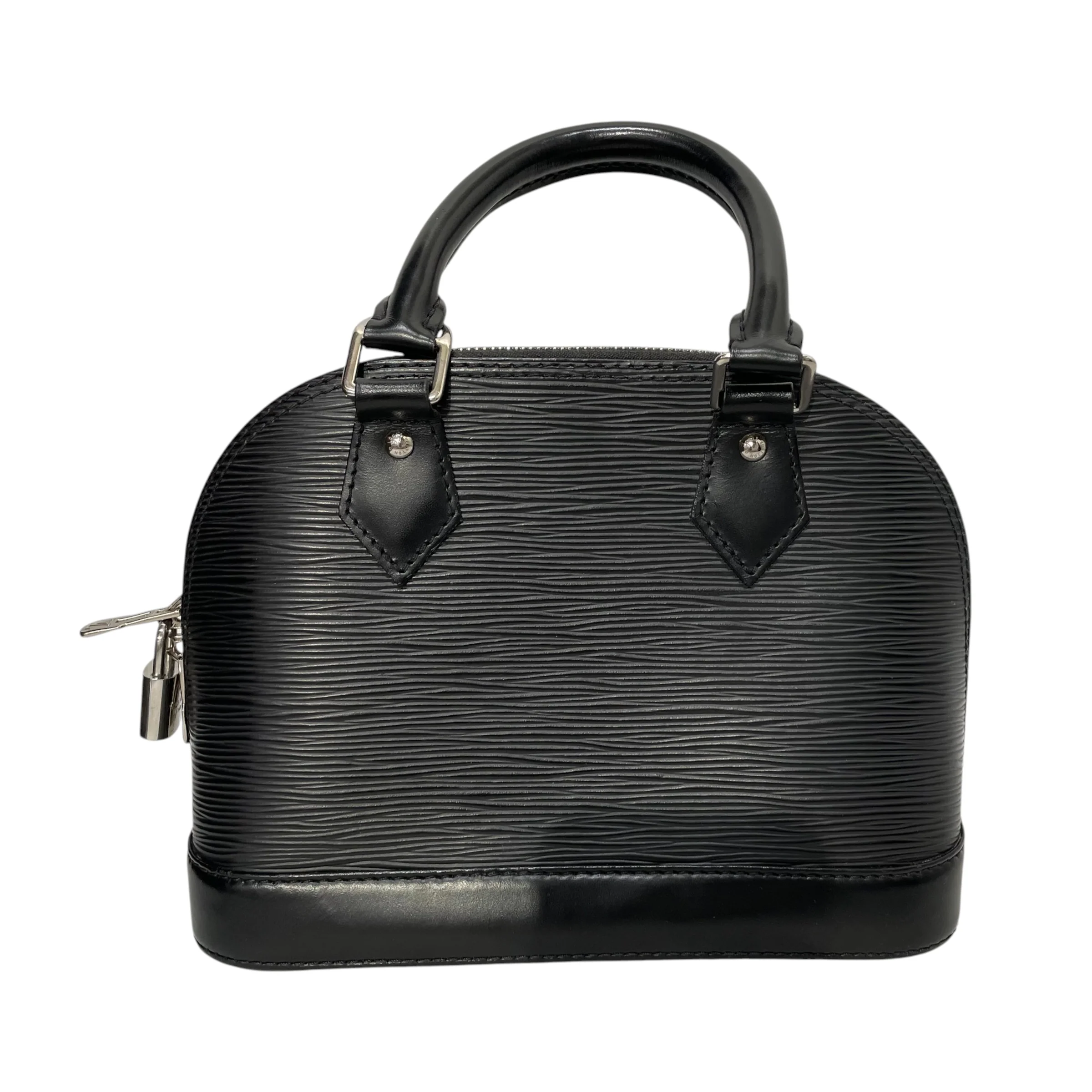 LOUIS VUITTON/Cross Body Bag/Stripe/Leather/BLK/Alma Epi