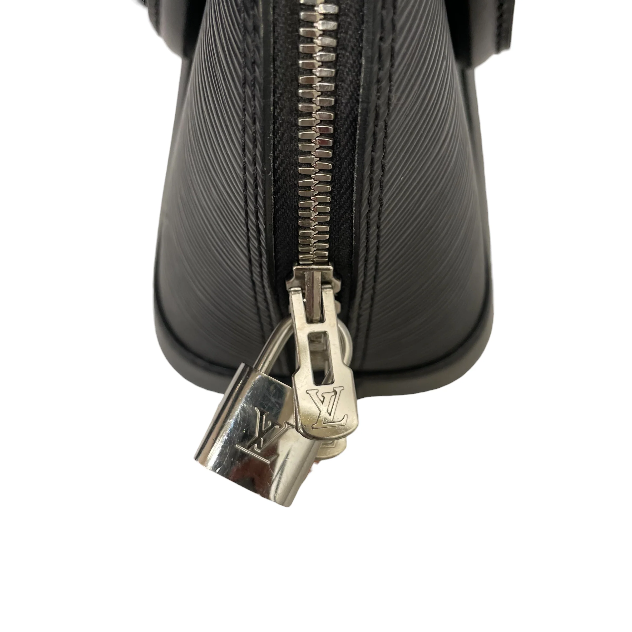 LOUIS VUITTON/Cross Body Bag/Stripe/Leather/BLK/Alma Epi