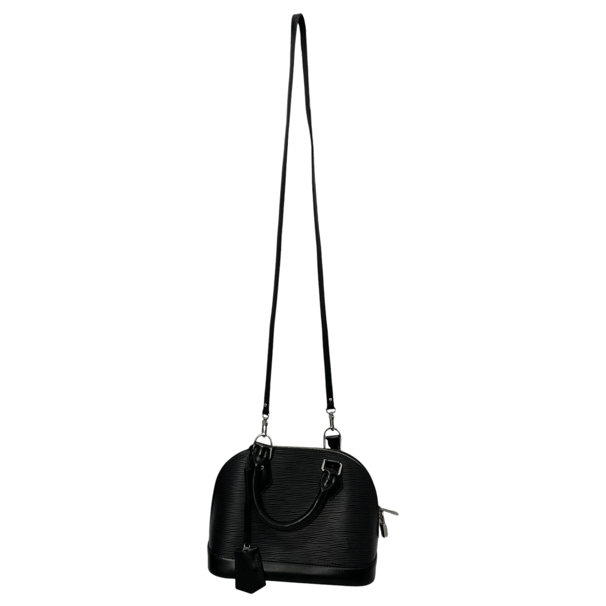 LOUIS VUITTON/Cross Body Bag/Stripe/Leather/BLK/Alma Epi