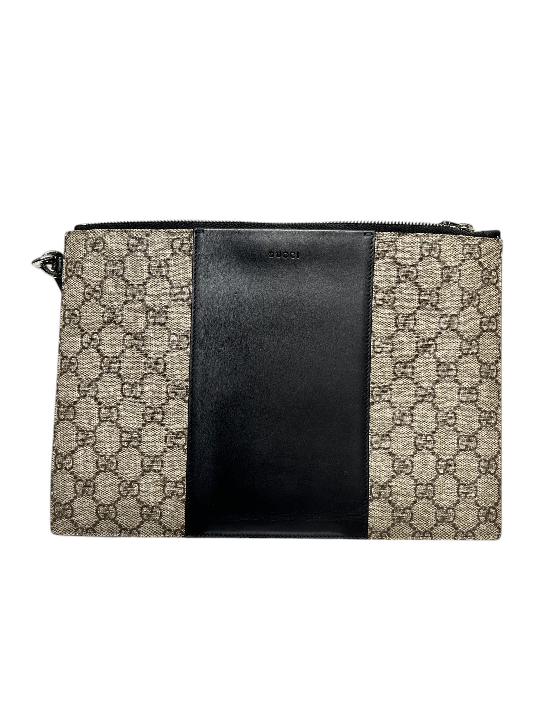 GUCCI/Pouch/Monogram/BLK/MONOGRAM POUCH BLK STRIPE