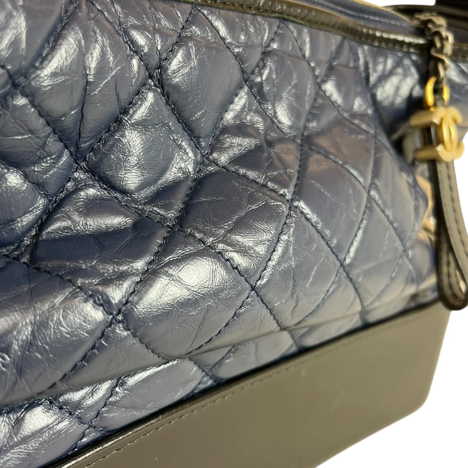 CHANEL/Cross Body Bag/Lambskin/NVY/CC Logo Gabrielle Shoulder Bag