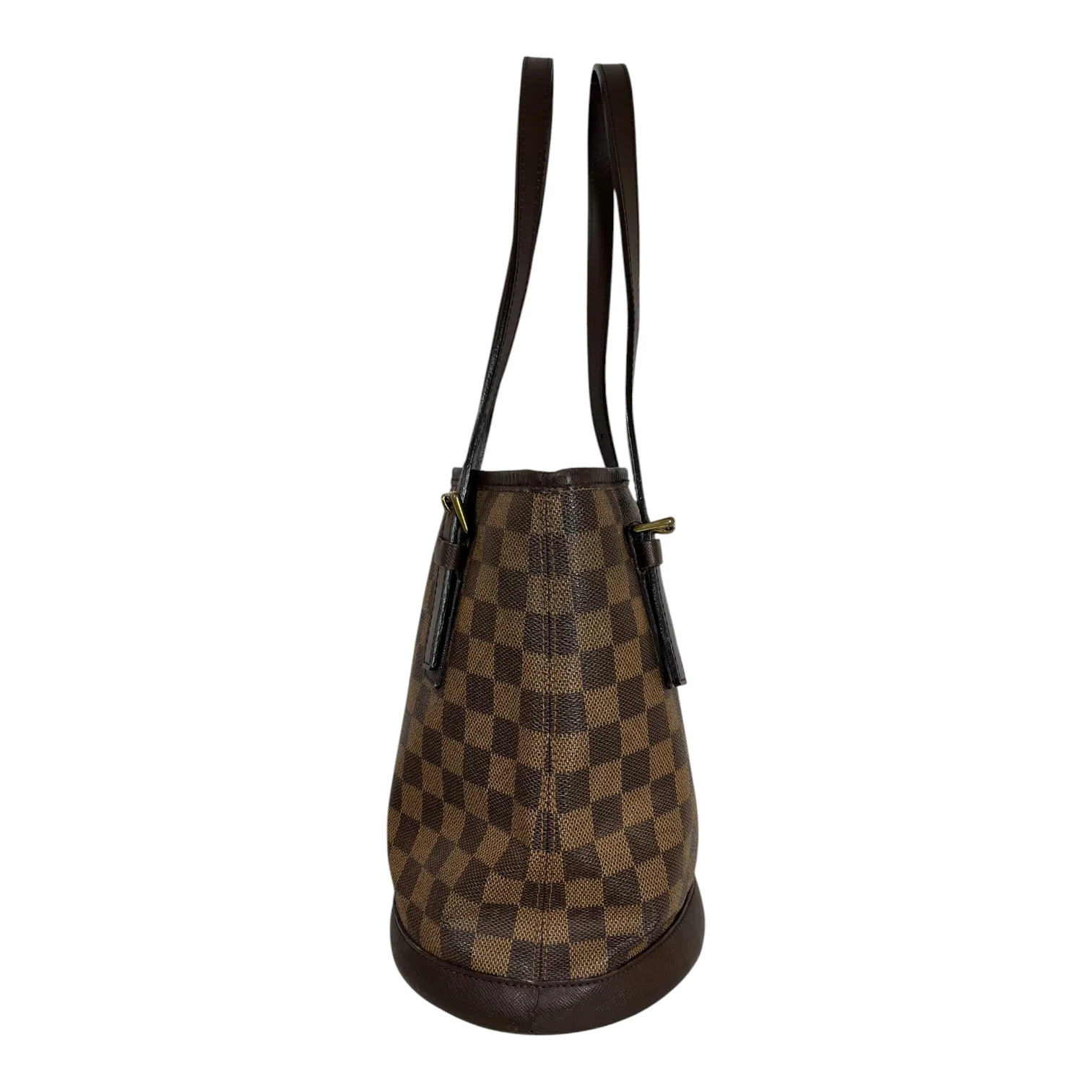 LOUIS VUITTON/Hand Bag/All Over Print/Leather/BRW/Damier Ebene Marais Bucket Bag