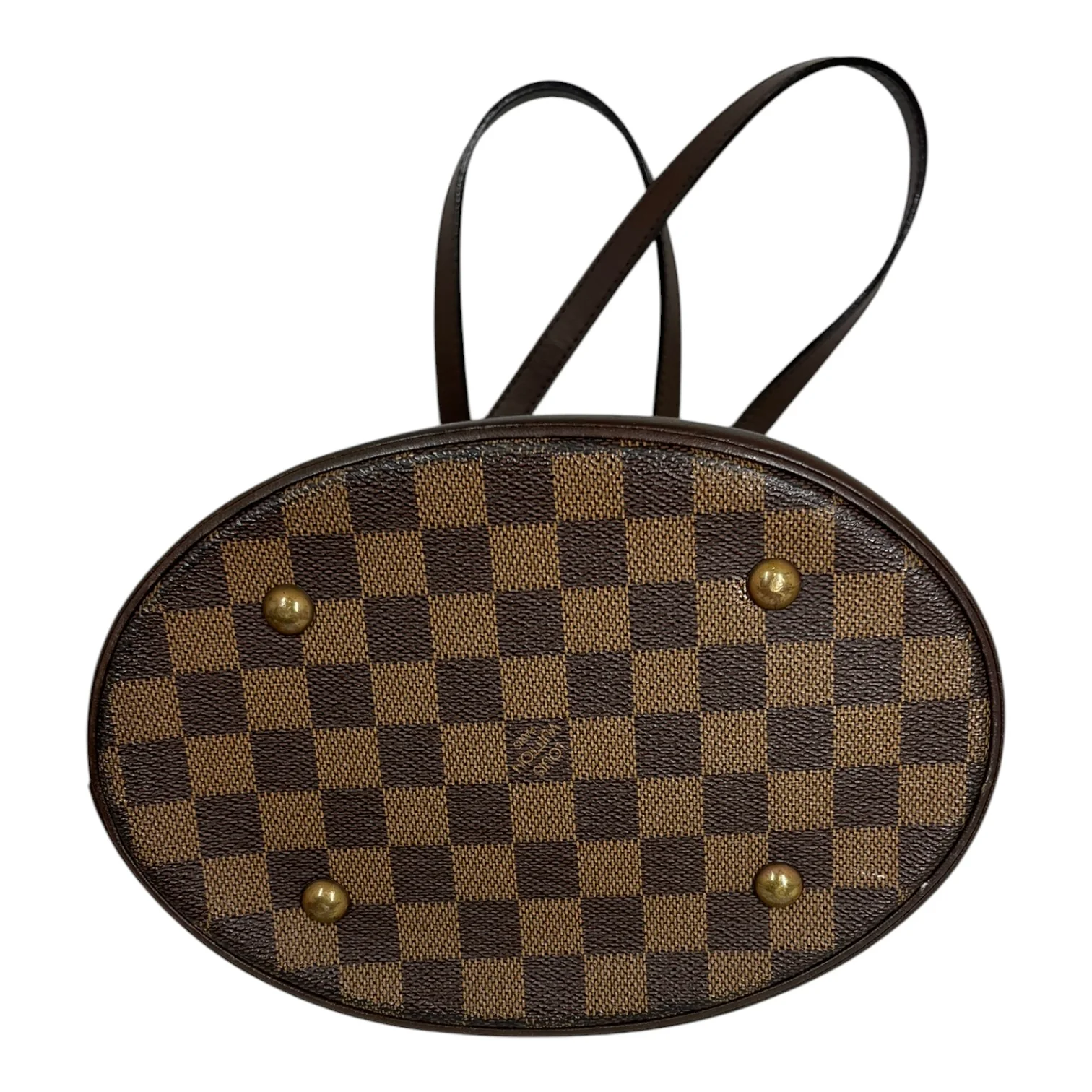 LOUIS VUITTON/Hand Bag/All Over Print/Leather/BRW/Damier Ebene Marais Bucket Bag