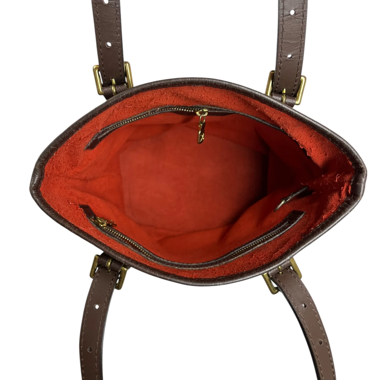 LOUIS VUITTON/Hand Bag/All Over Print/Leather/BRW/Damier Ebene Marais Bucket Bag