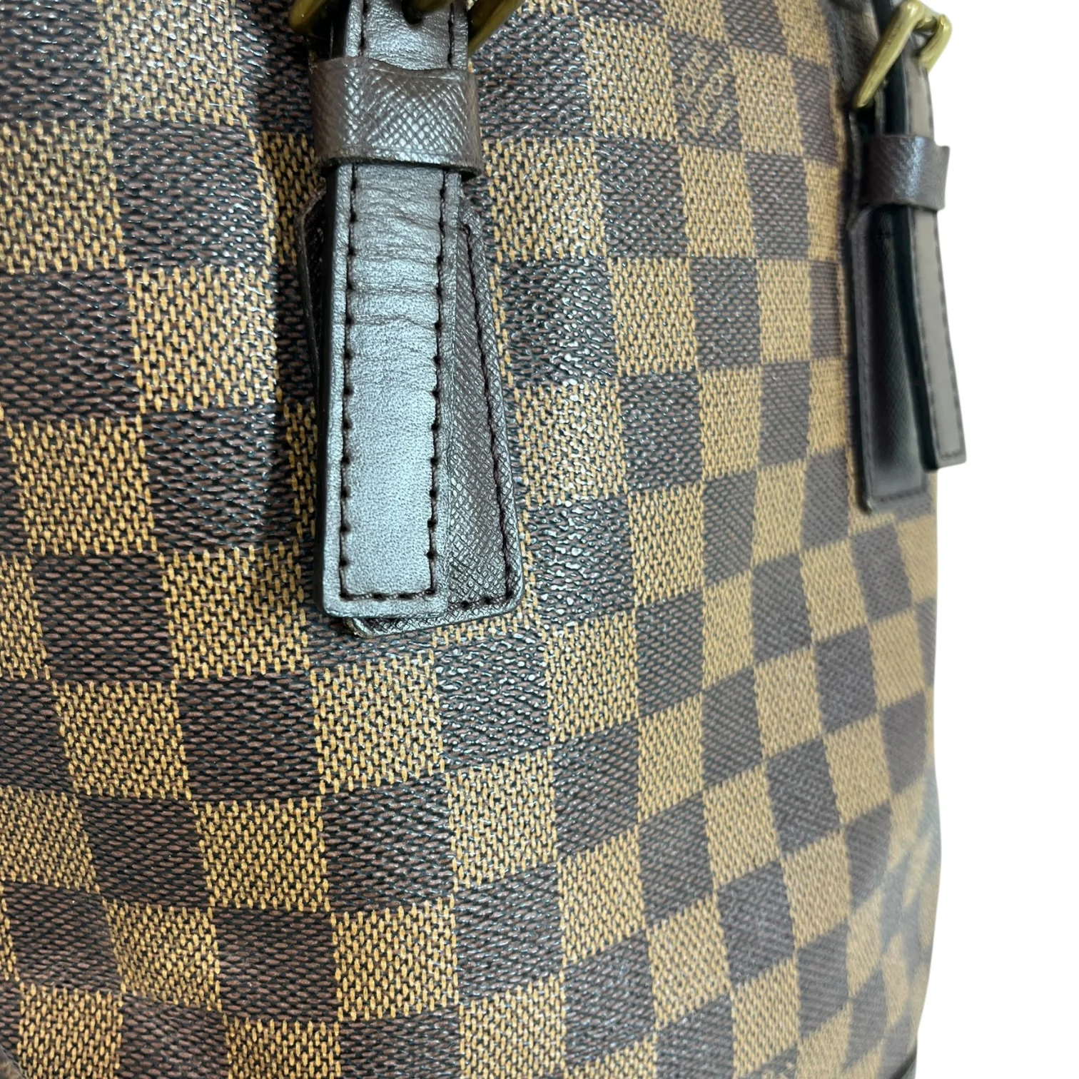 LOUIS VUITTON/Hand Bag/All Over Print/Leather/BRW/Damier Ebene Marais Bucket Bag