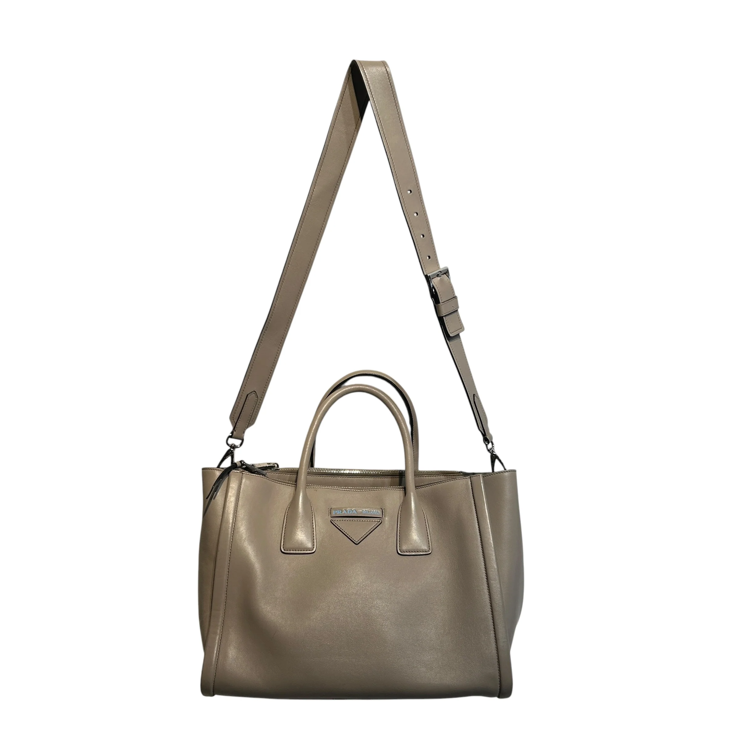 PRADA/Tote Bag/Leather/CRM/leather concept