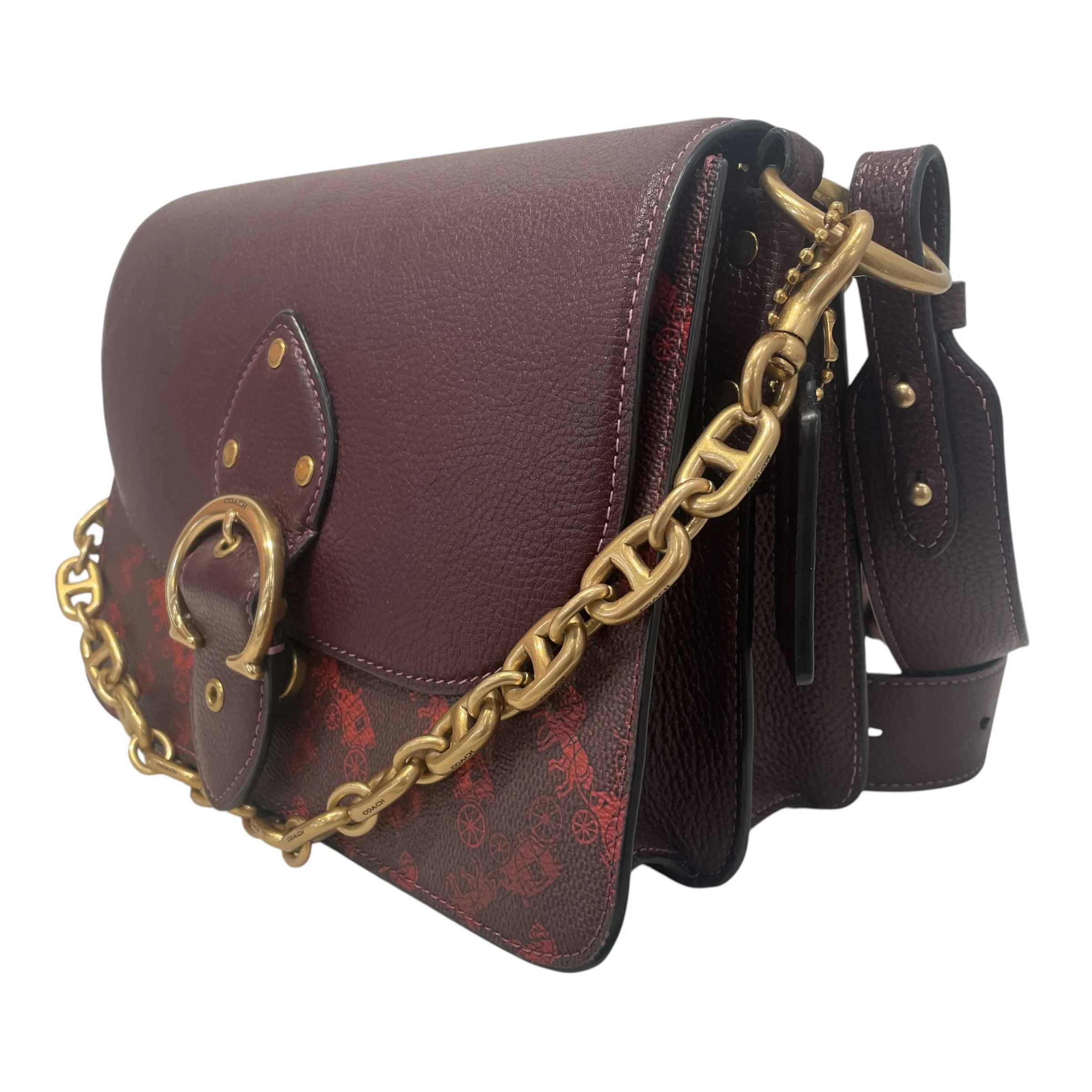 COACH/Cross Body Bag/Monogram/Leather/BRD/beat shoulder bag horse print