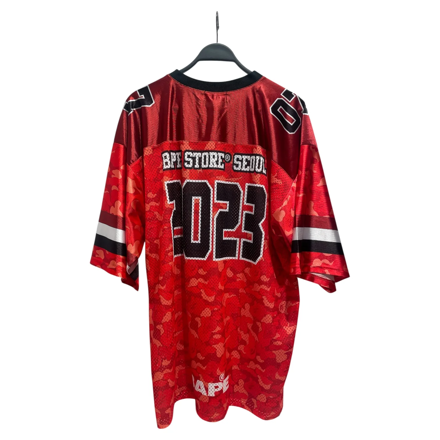 A BATHING APE/T-Shirt/XL/Polyester/RED/All Over Print/SEOUL 2016 FOOTBALL JERSEY