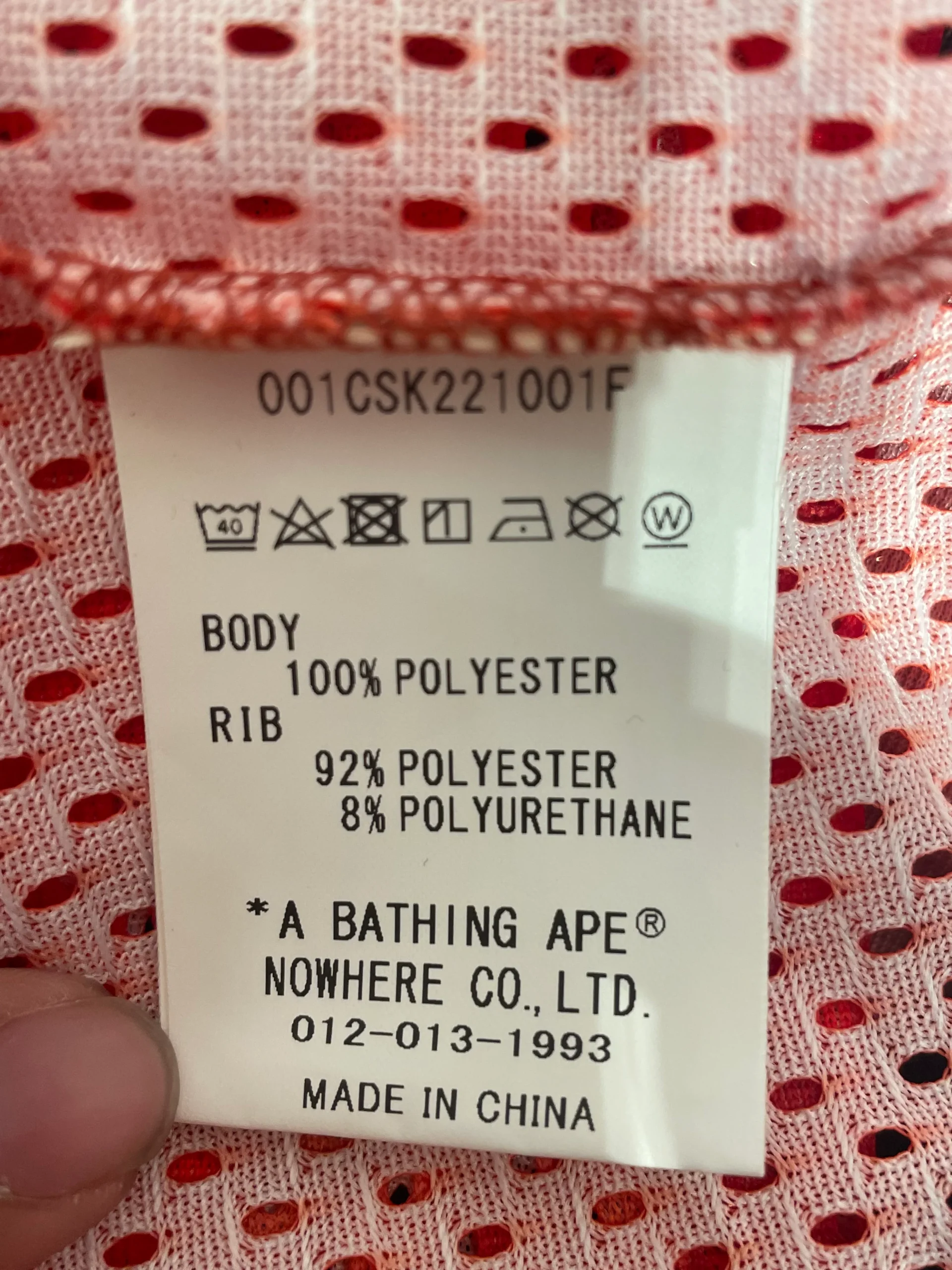 A BATHING APE/T-Shirt/XL/Polyester/RED/All Over Print/SEOUL 2016 FOOTBALL JERSEY
