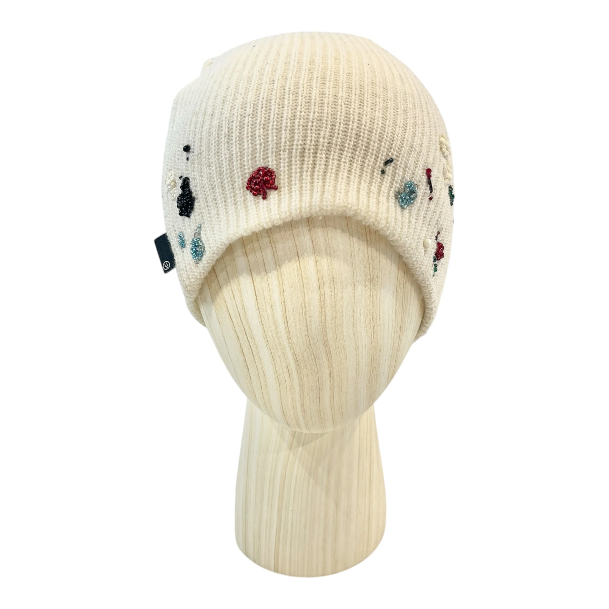 UNDERCOVER/Beanie/Acrylic/WHT/F/W 23 BEADED EMBELLISHMENTS