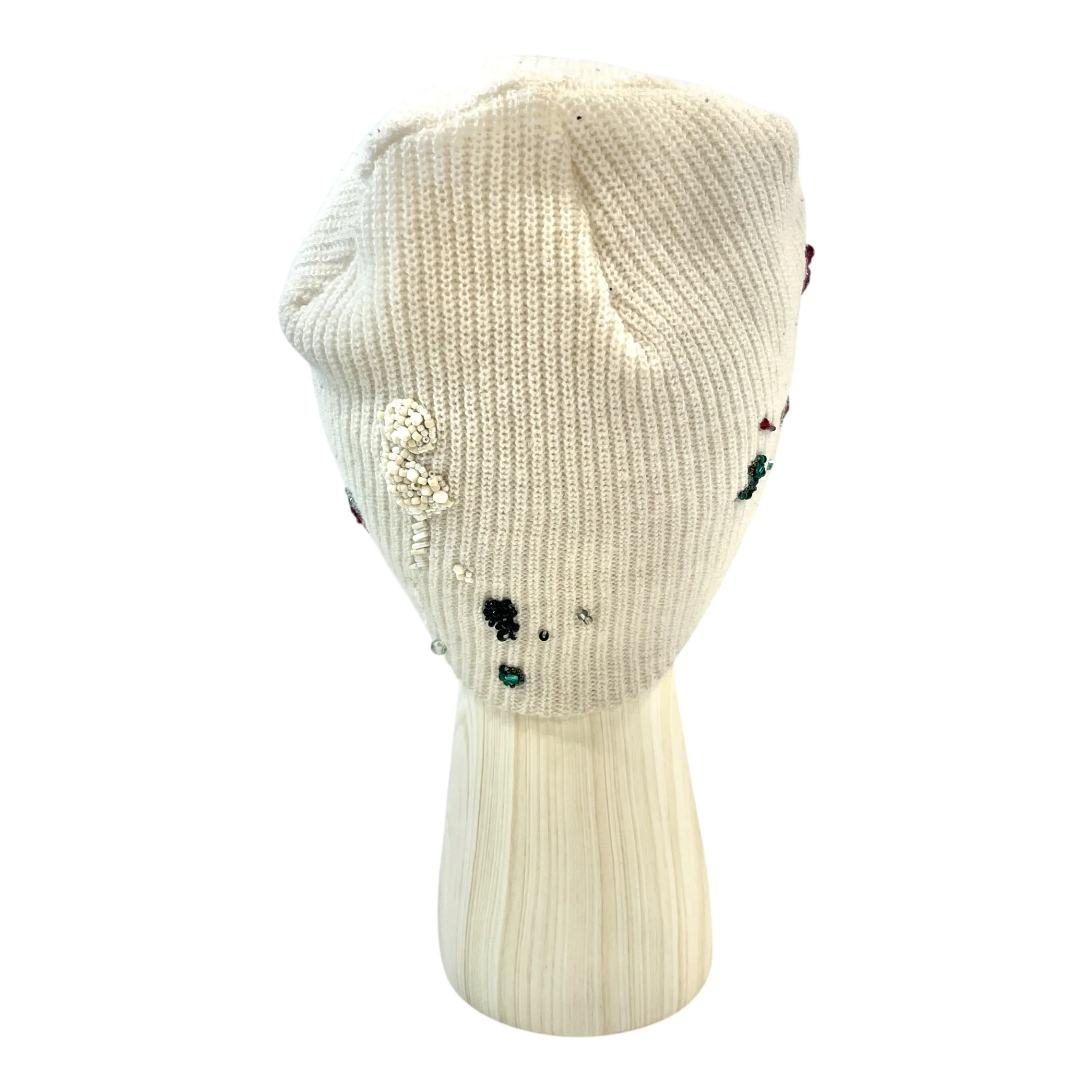 UNDERCOVER/Beanie/Acrylic/WHT/F/W 23 BEADED EMBELLISHMENTS