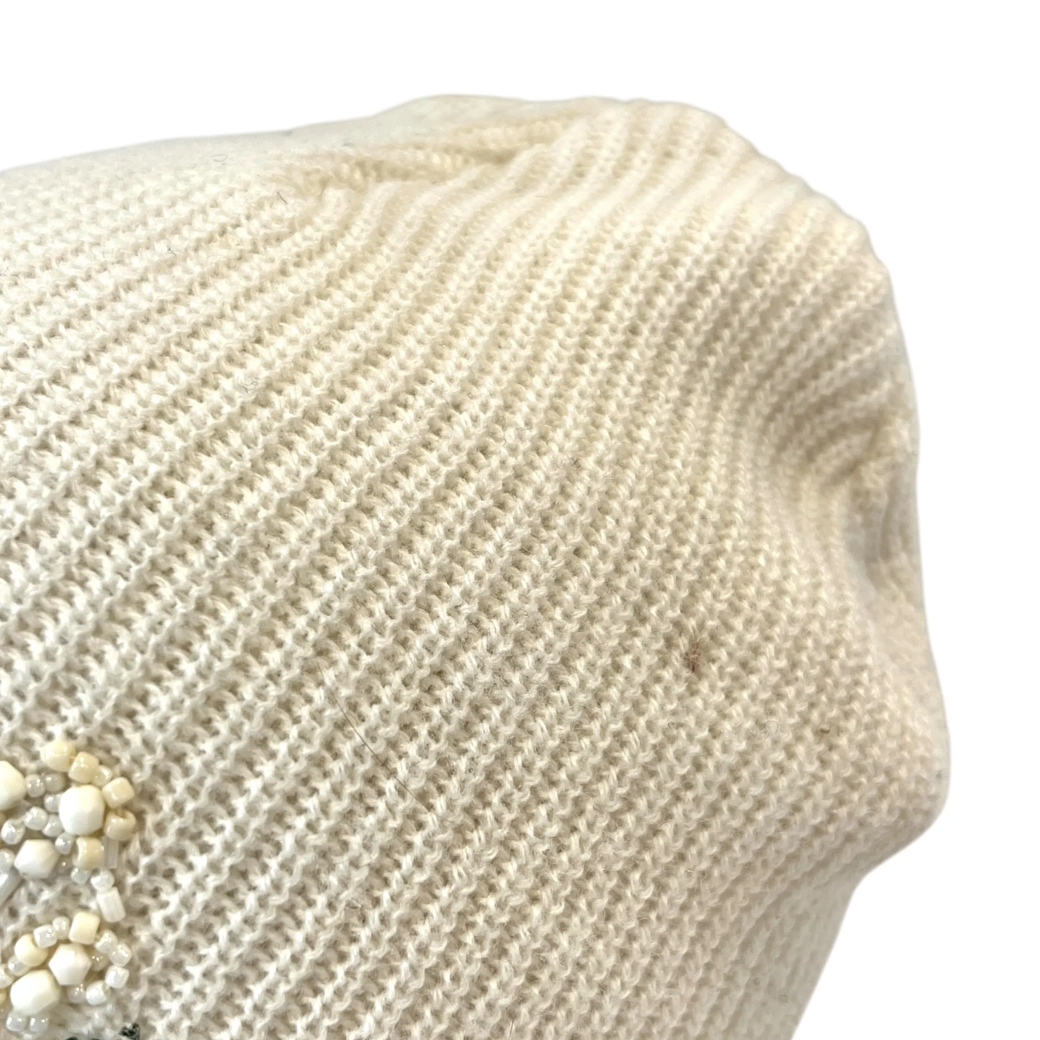 UNDERCOVER/Beanie/Acrylic/WHT/F/W 23 BEADED EMBELLISHMENTS
