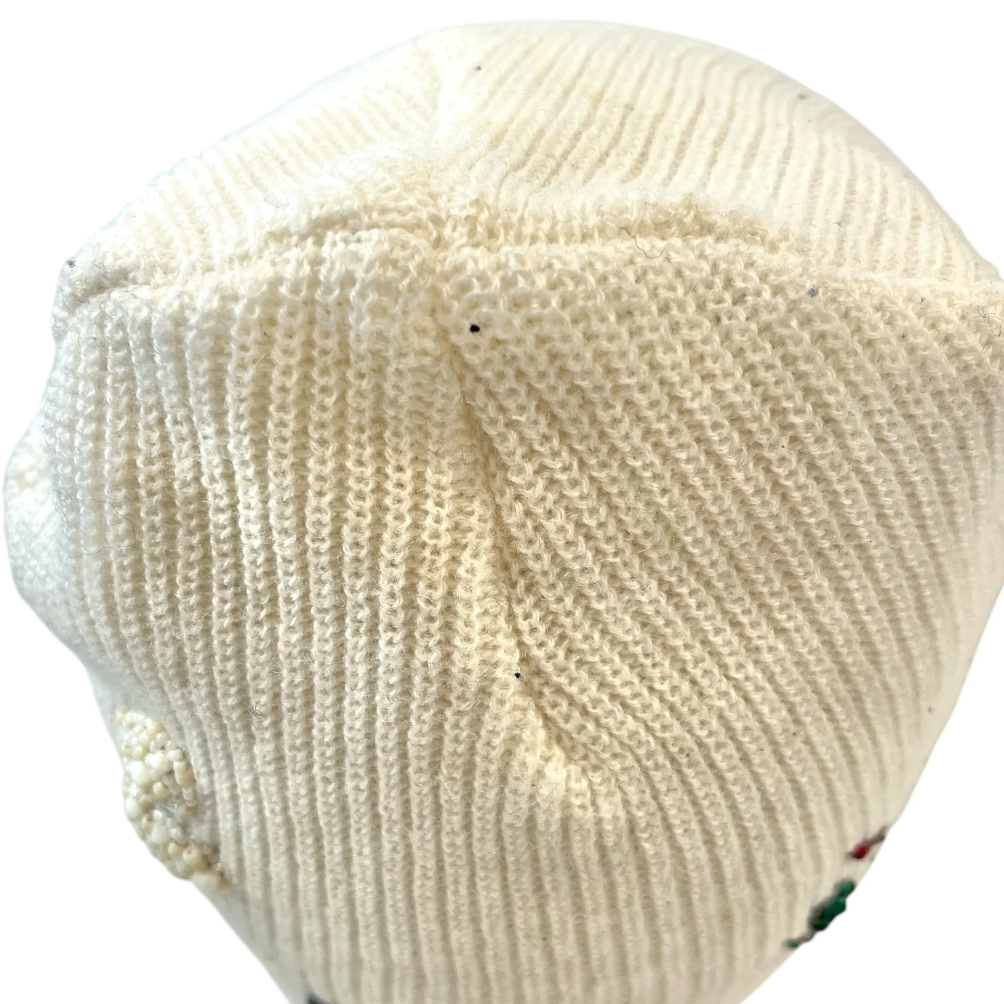 UNDERCOVER/Beanie/Acrylic/WHT/F/W 23 BEADED EMBELLISHMENTS
