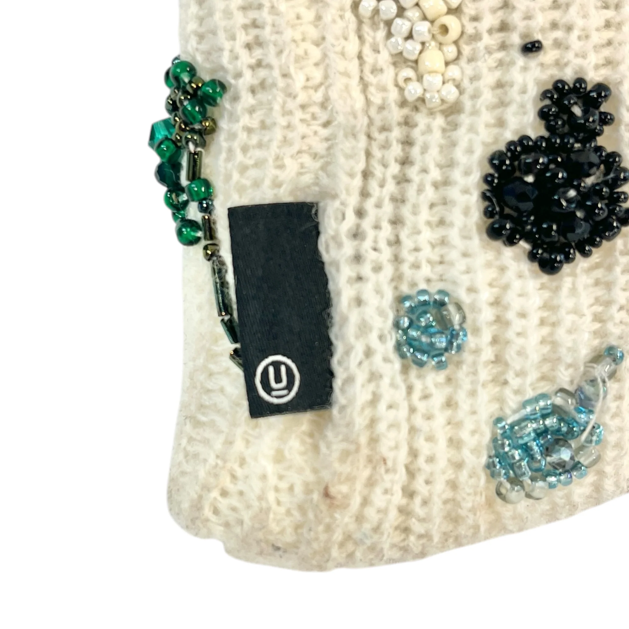UNDERCOVER/Beanie/Acrylic/WHT/F/W 23 BEADED EMBELLISHMENTS