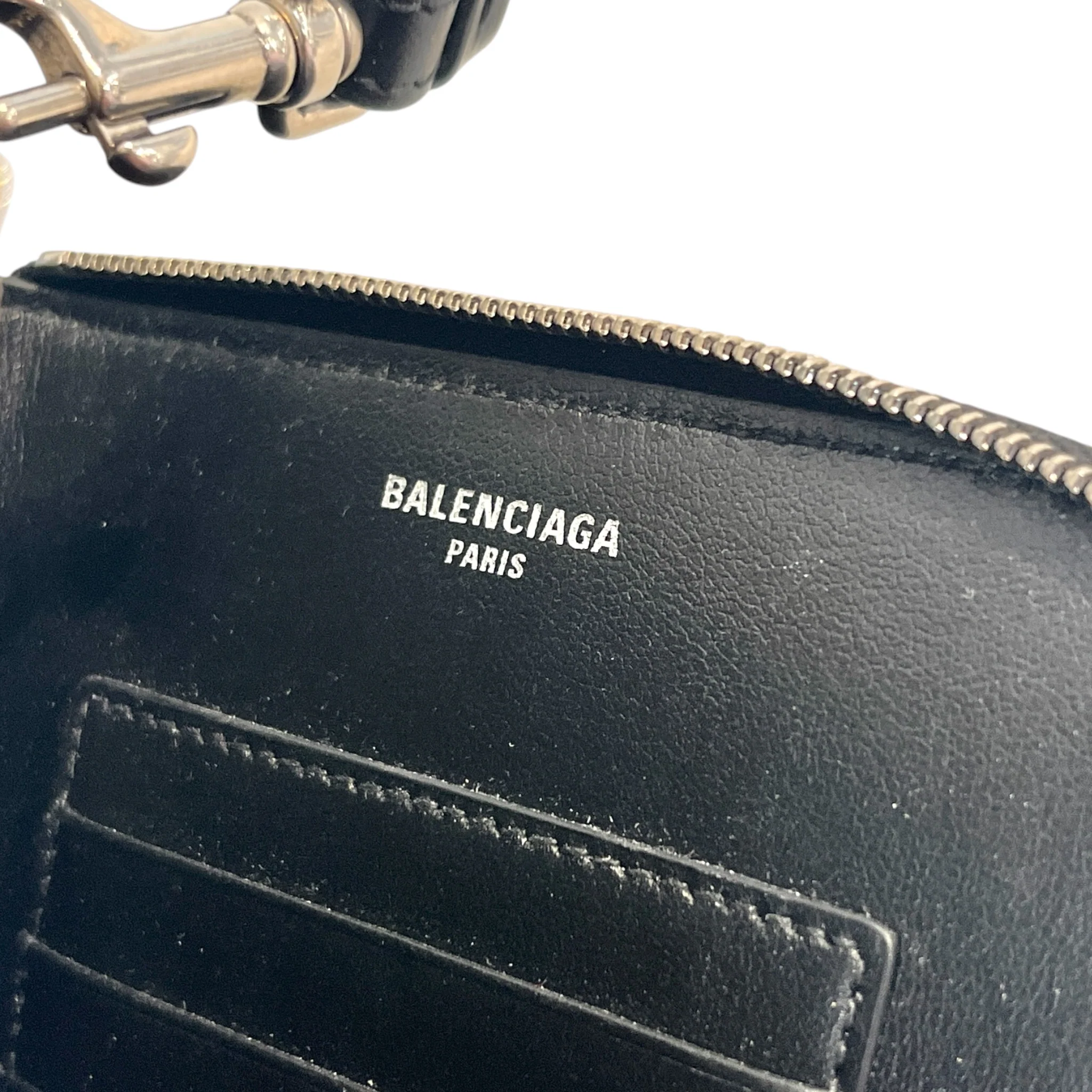 BALENCIAGA/Clutch Bag/All Over Print/Leather/NVY/S/S 24 PASSPORT WRISTLET