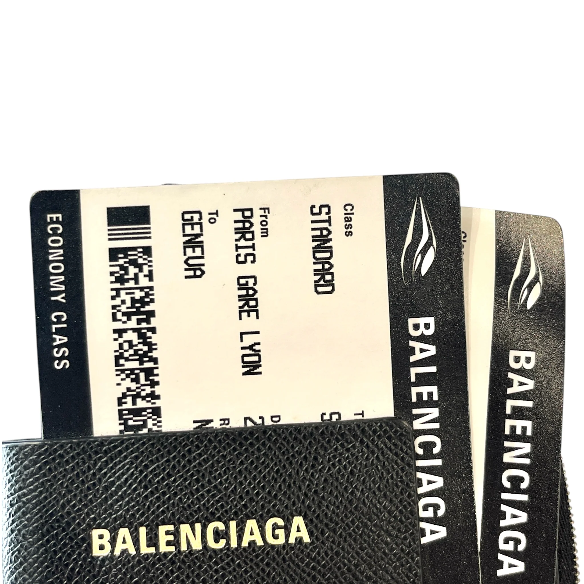 BALENCIAGA/Clutch Bag/All Over Print/Leather/NVY/S/S 24 PASSPORT WRISTLET
